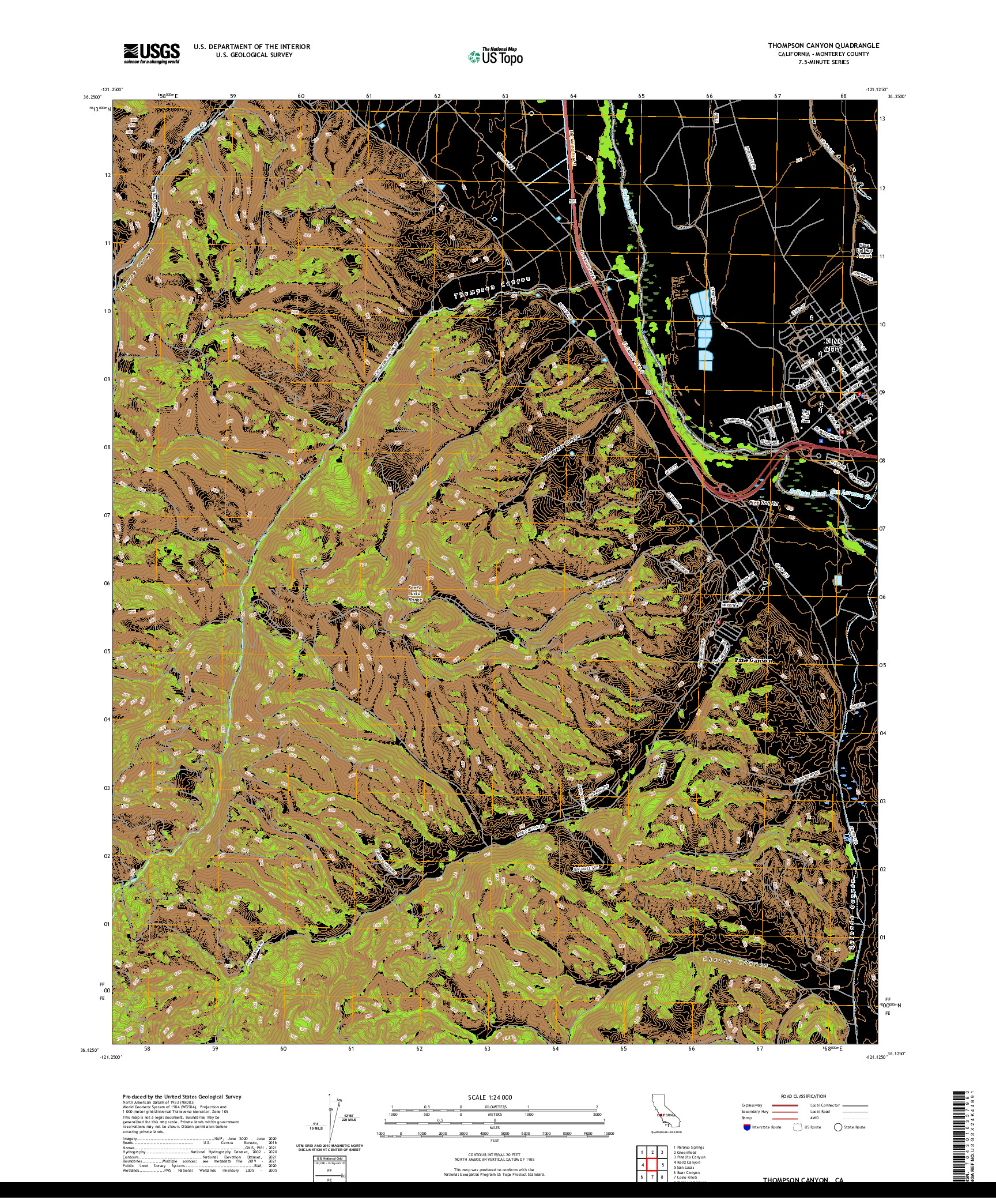 US TOPO 7.5-MINUTE MAP FOR THOMPSON CANYON, CA