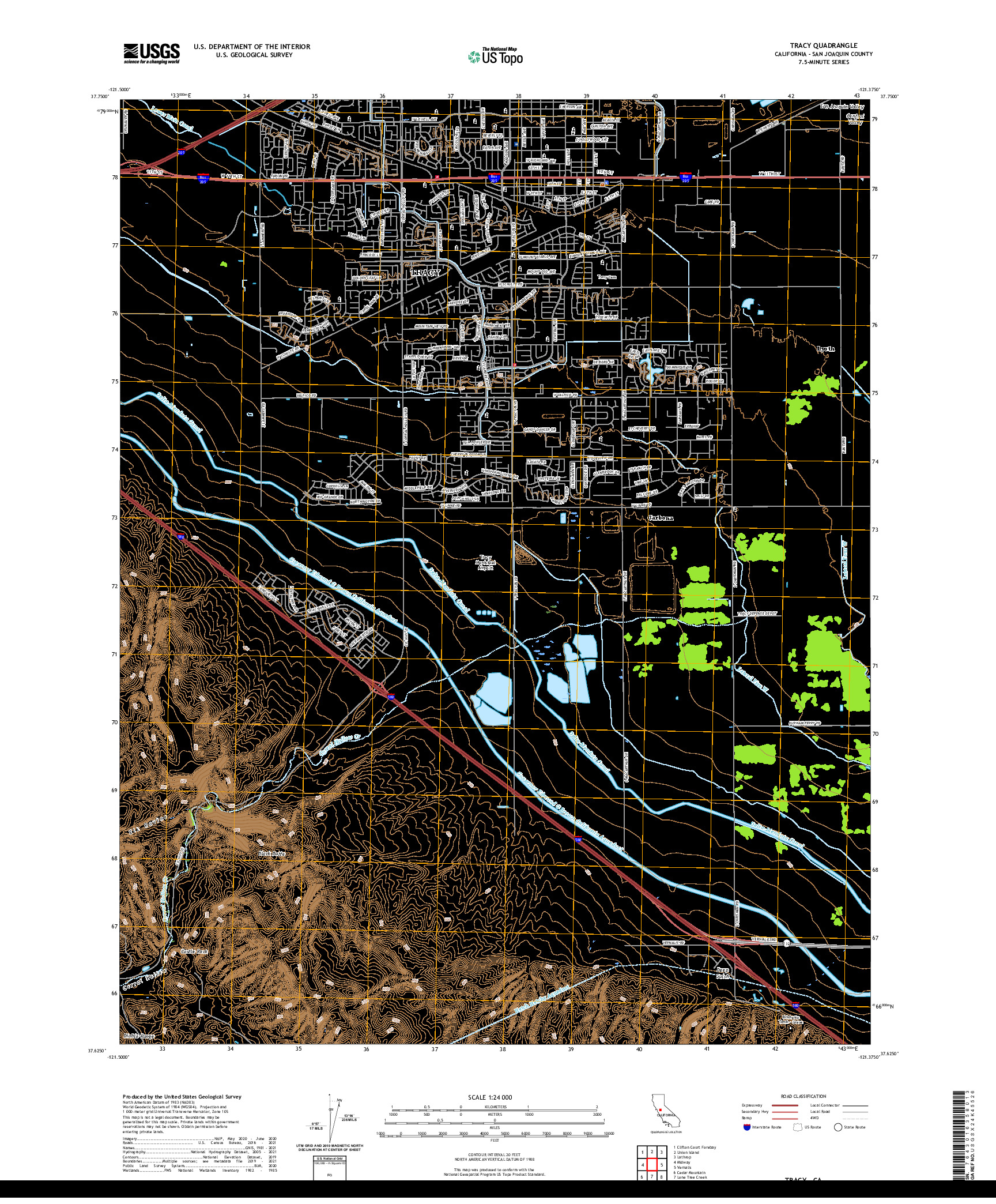 US TOPO 7.5-MINUTE MAP FOR TRACY, CA