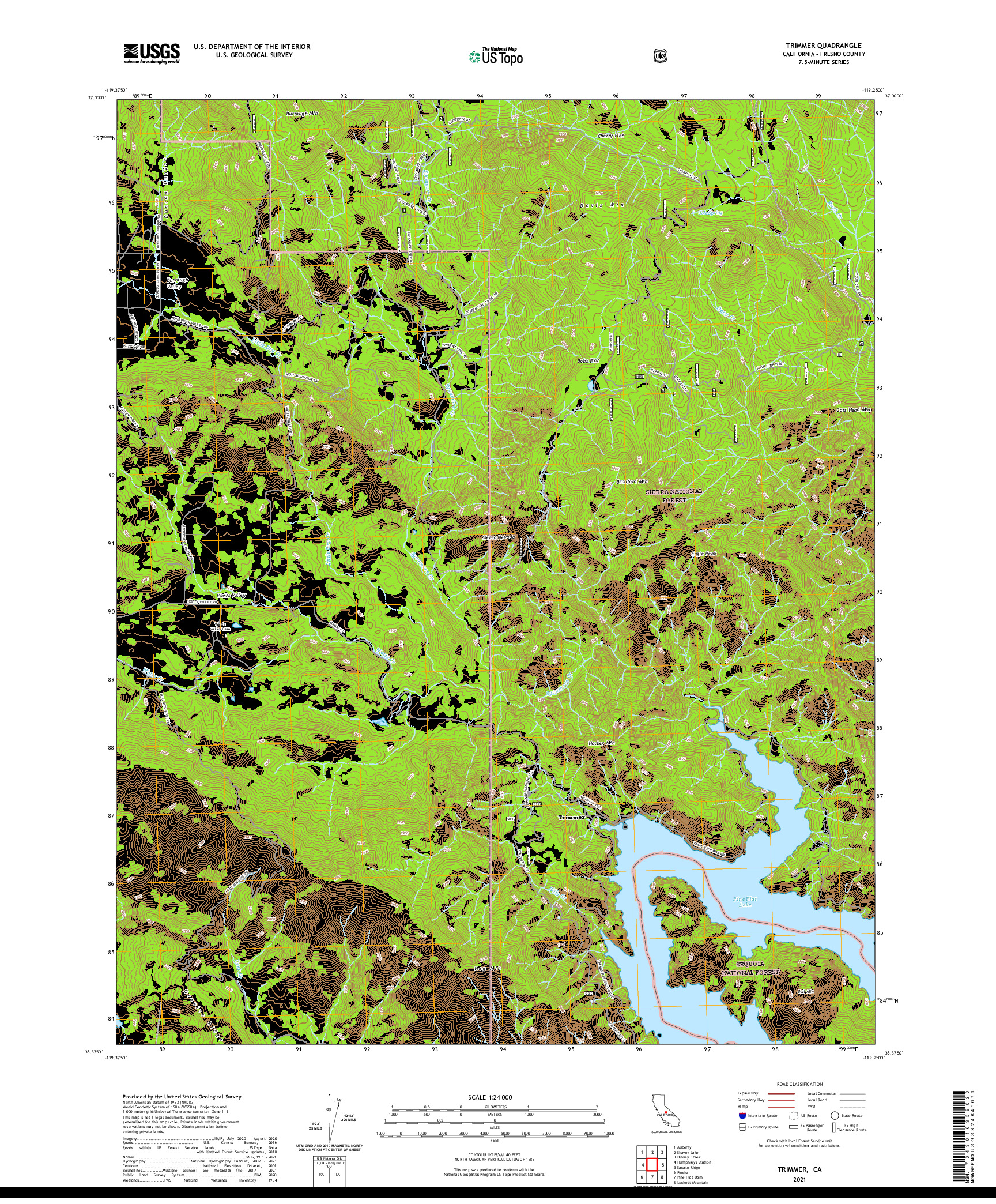 US TOPO 7.5-MINUTE MAP FOR TRIMMER, CA