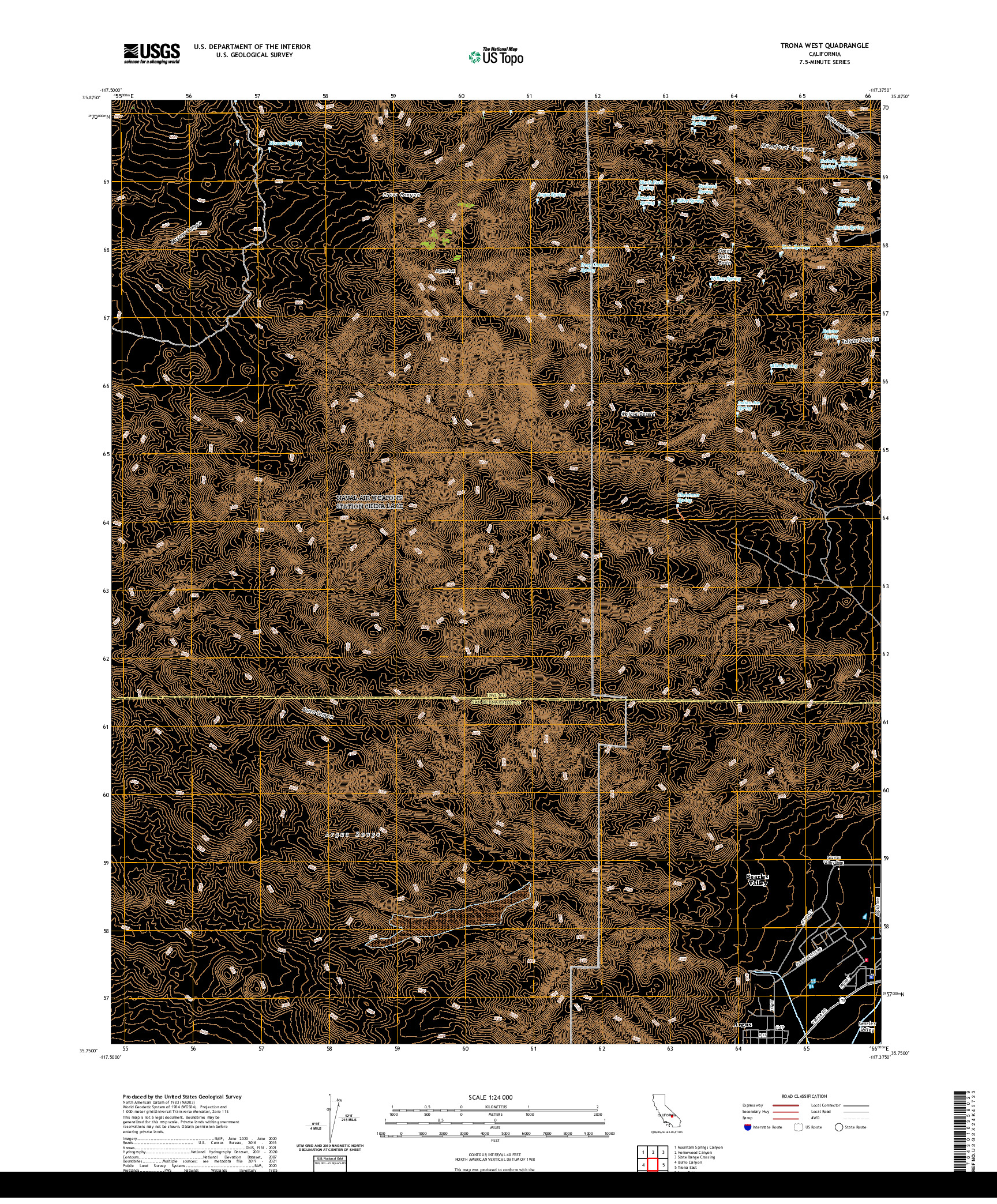 US TOPO 7.5-MINUTE MAP FOR TRONA WEST, CA