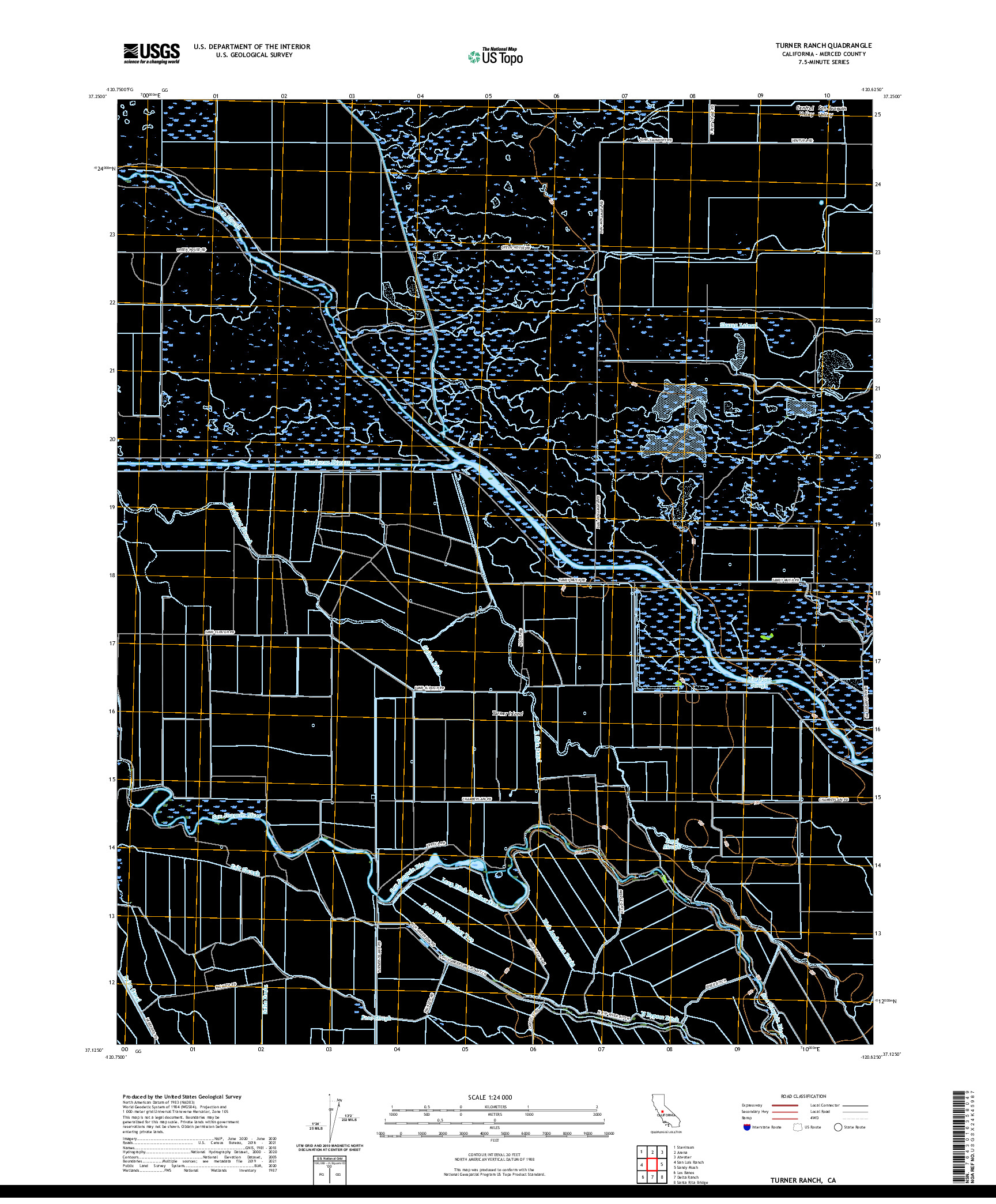 US TOPO 7.5-MINUTE MAP FOR TURNER RANCH, CA