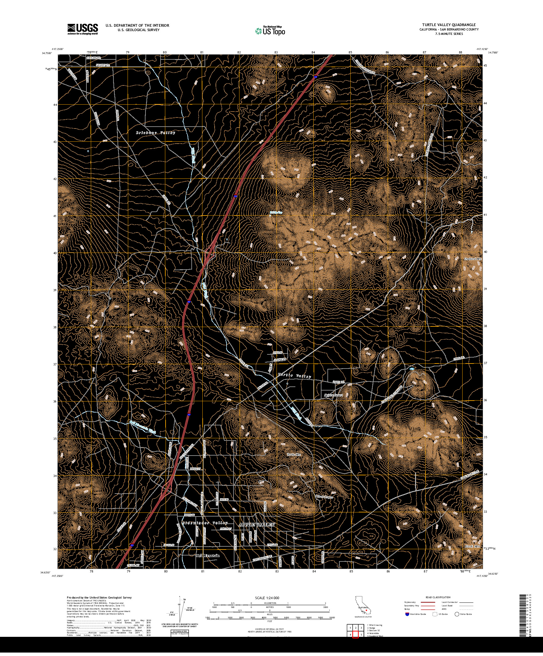 US TOPO 7.5-MINUTE MAP FOR TURTLE VALLEY, CA