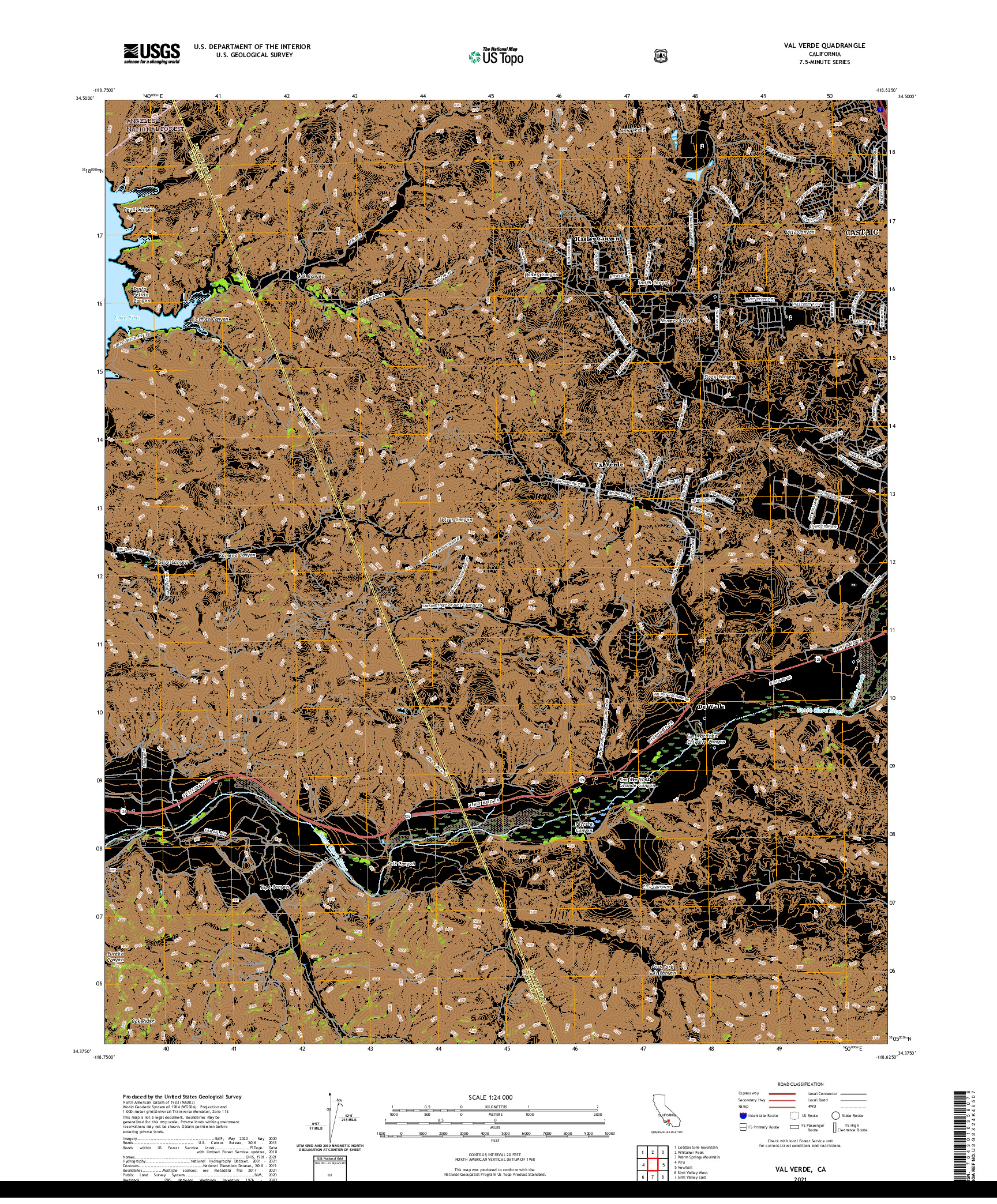 US TOPO 7.5-MINUTE MAP FOR VAL VERDE, CA