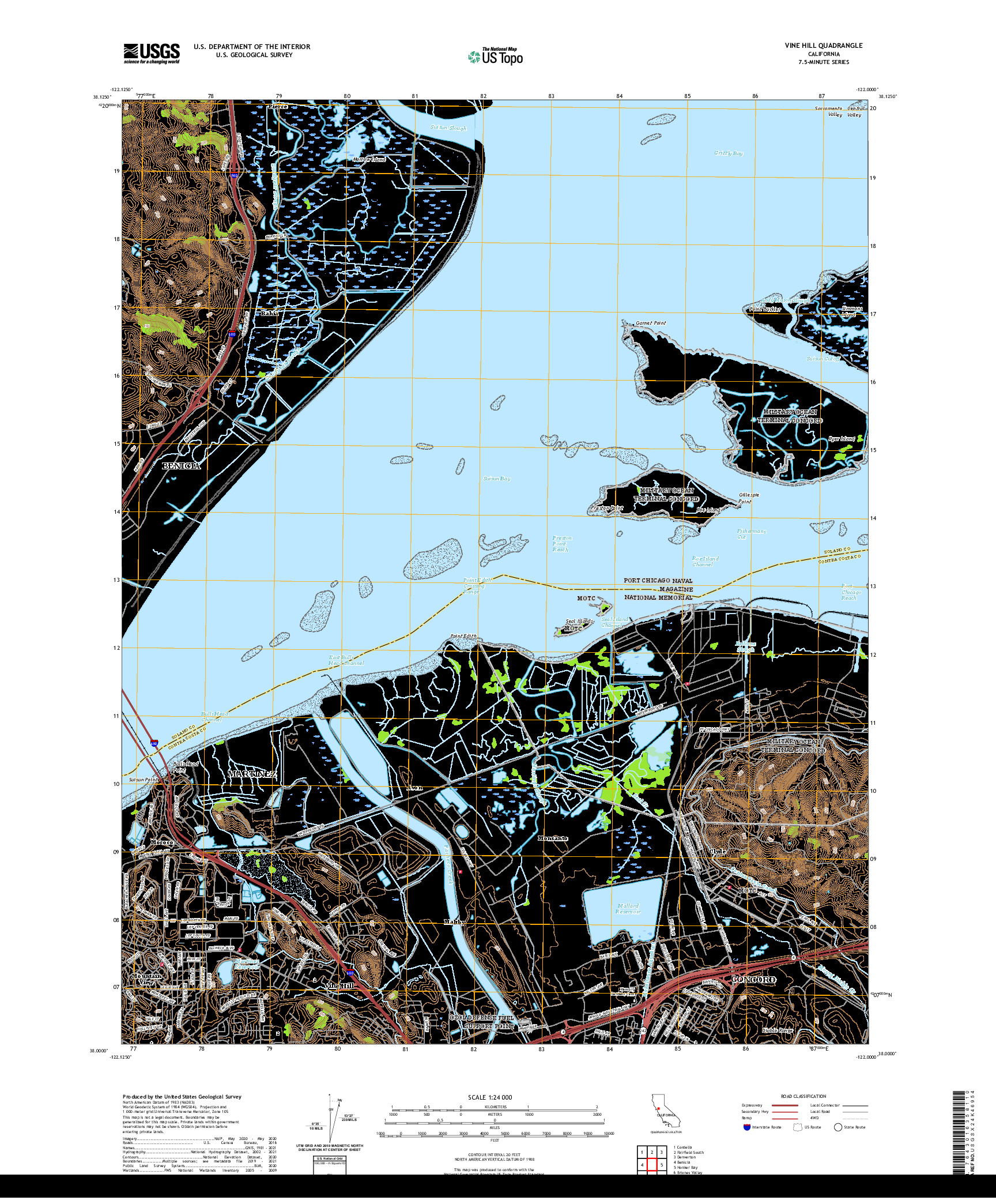 US TOPO 7.5-MINUTE MAP FOR VINE HILL, CA