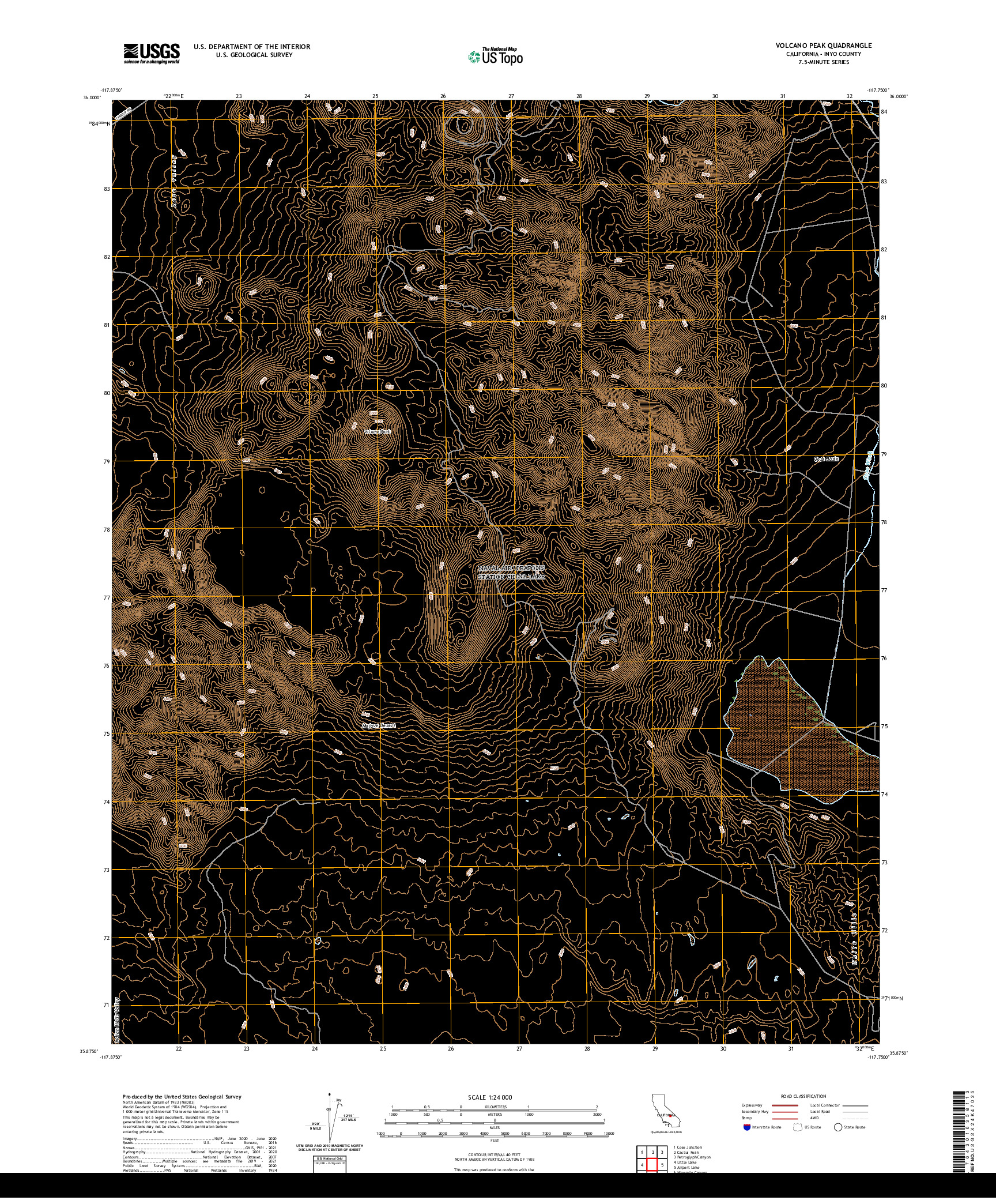 US TOPO 7.5-MINUTE MAP FOR VOLCANO PEAK, CA