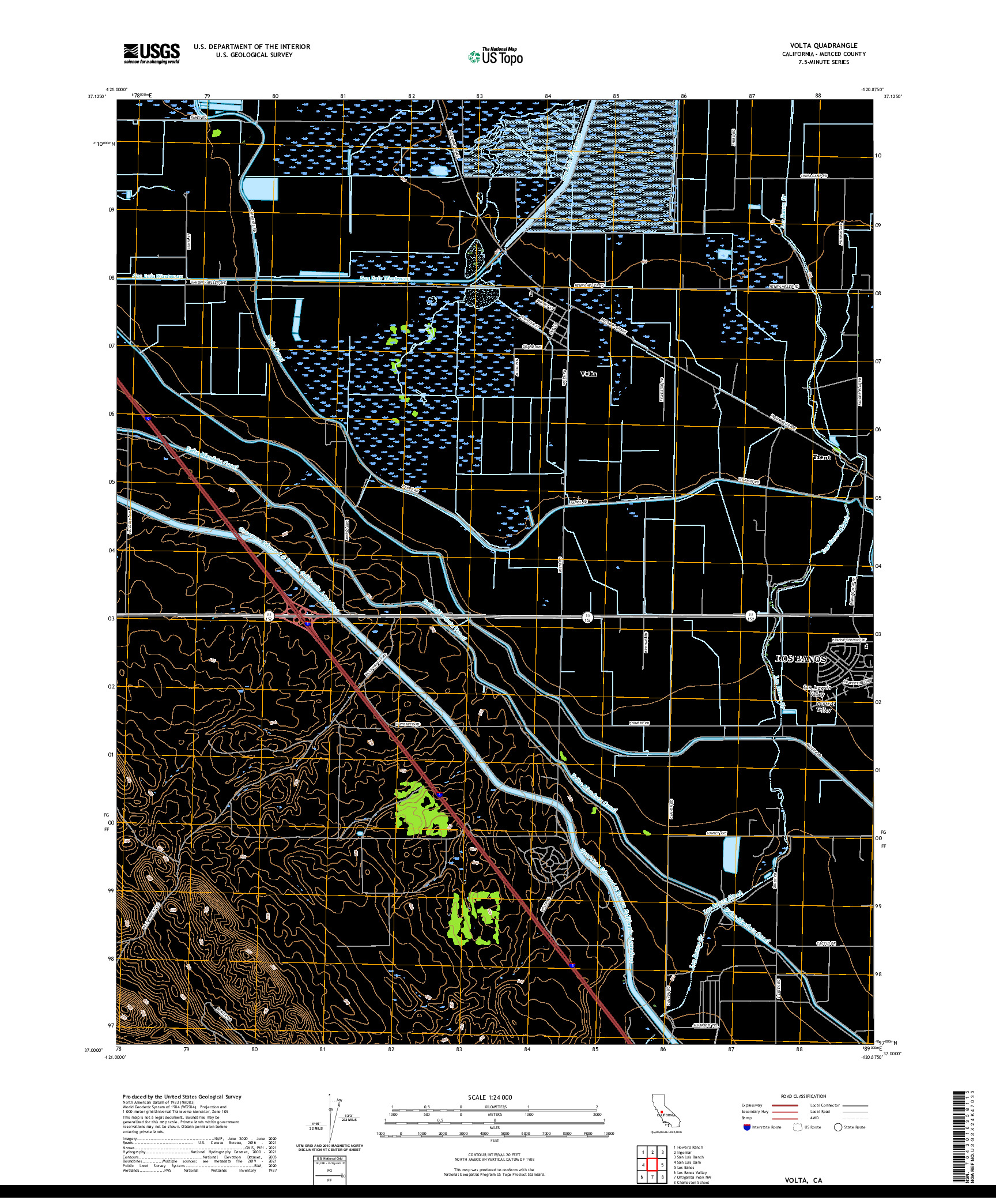 US TOPO 7.5-MINUTE MAP FOR VOLTA, CA