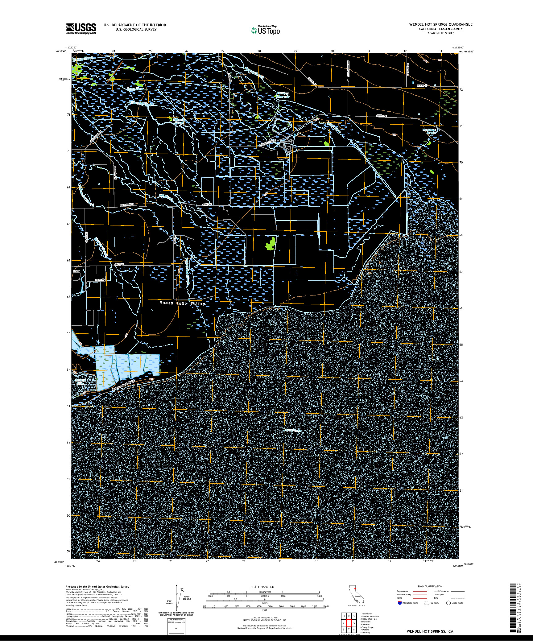 US TOPO 7.5-MINUTE MAP FOR WENDEL HOT SPRINGS, CA