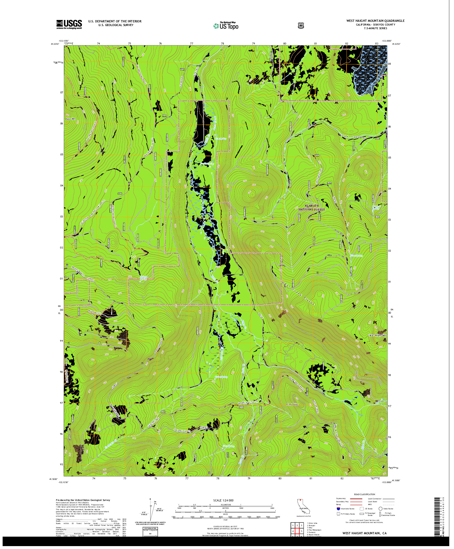 US TOPO 7.5-MINUTE MAP FOR WEST HAIGHT MOUNTAIN, CA