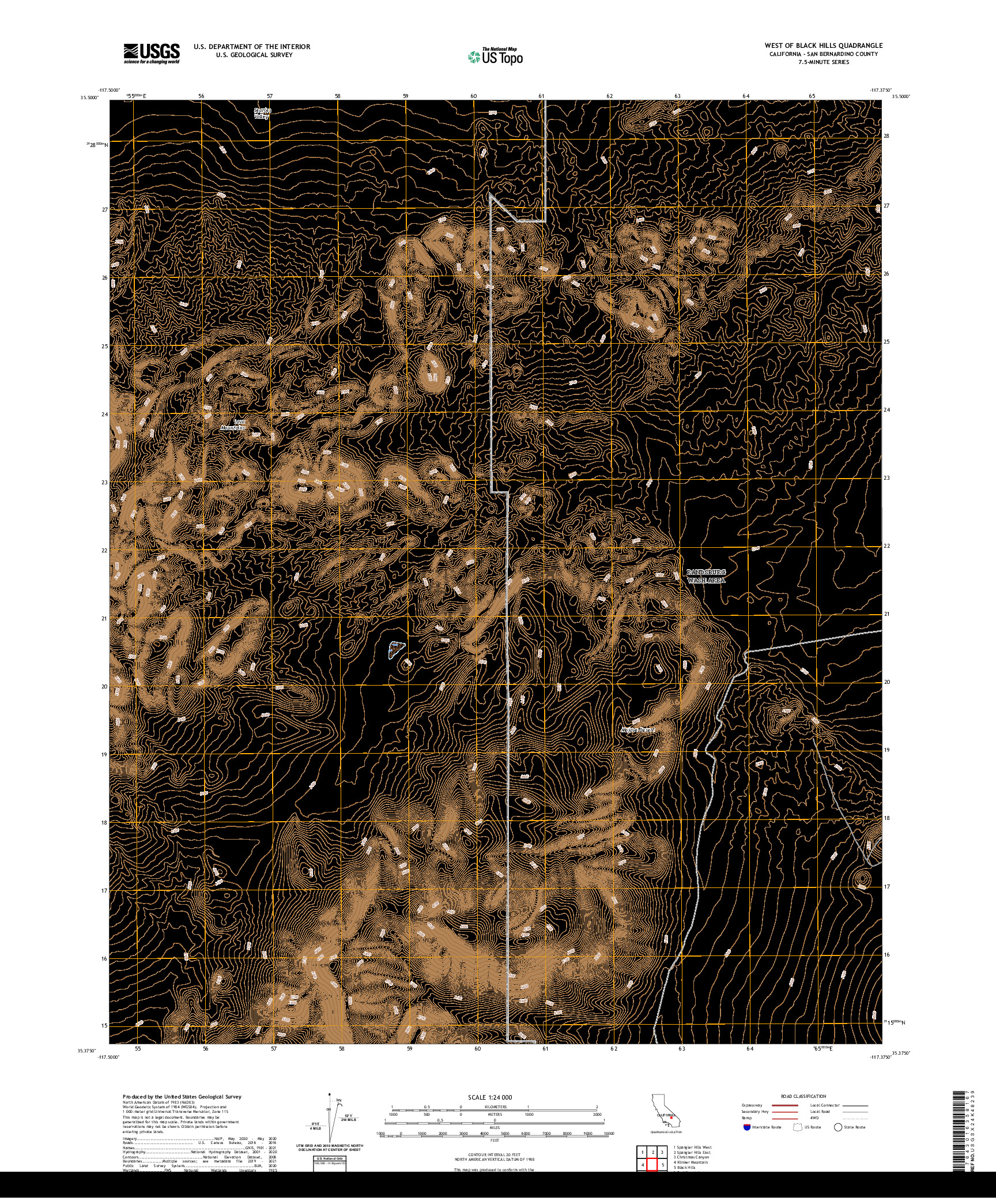 US TOPO 7.5-MINUTE MAP FOR WEST OF BLACK HILLS, CA