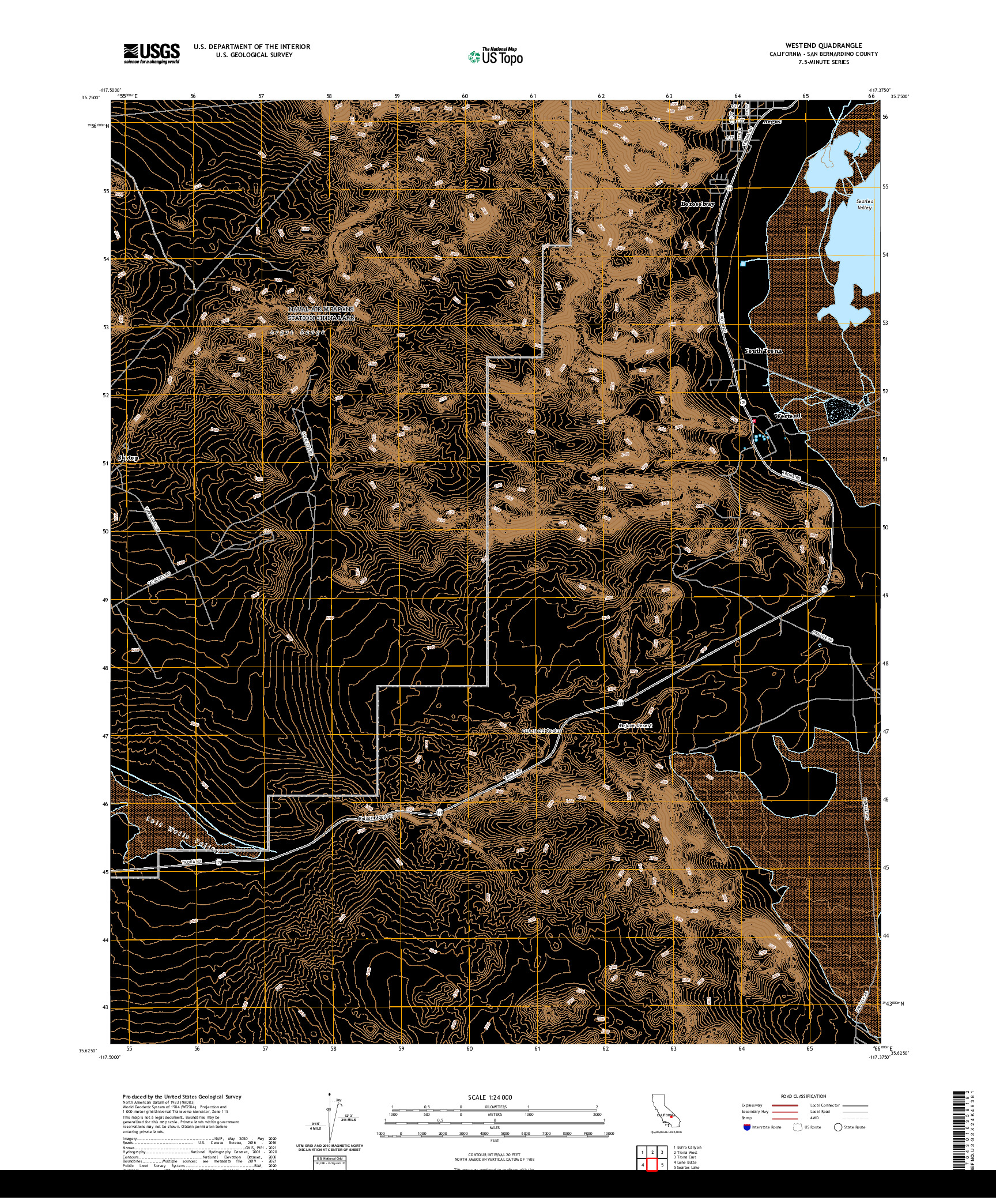 US TOPO 7.5-MINUTE MAP FOR WESTEND, CA