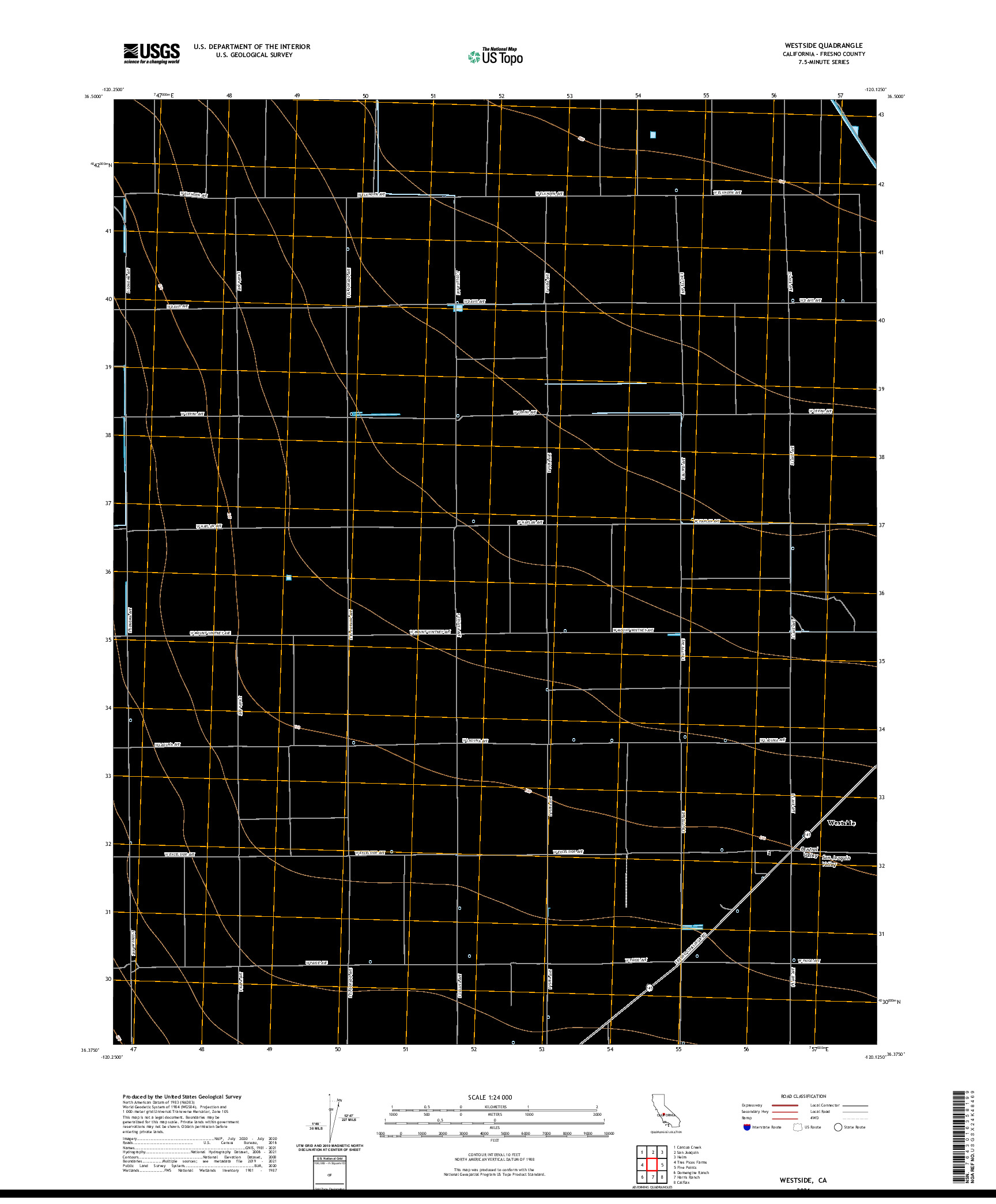 US TOPO 7.5-MINUTE MAP FOR WESTSIDE, CA