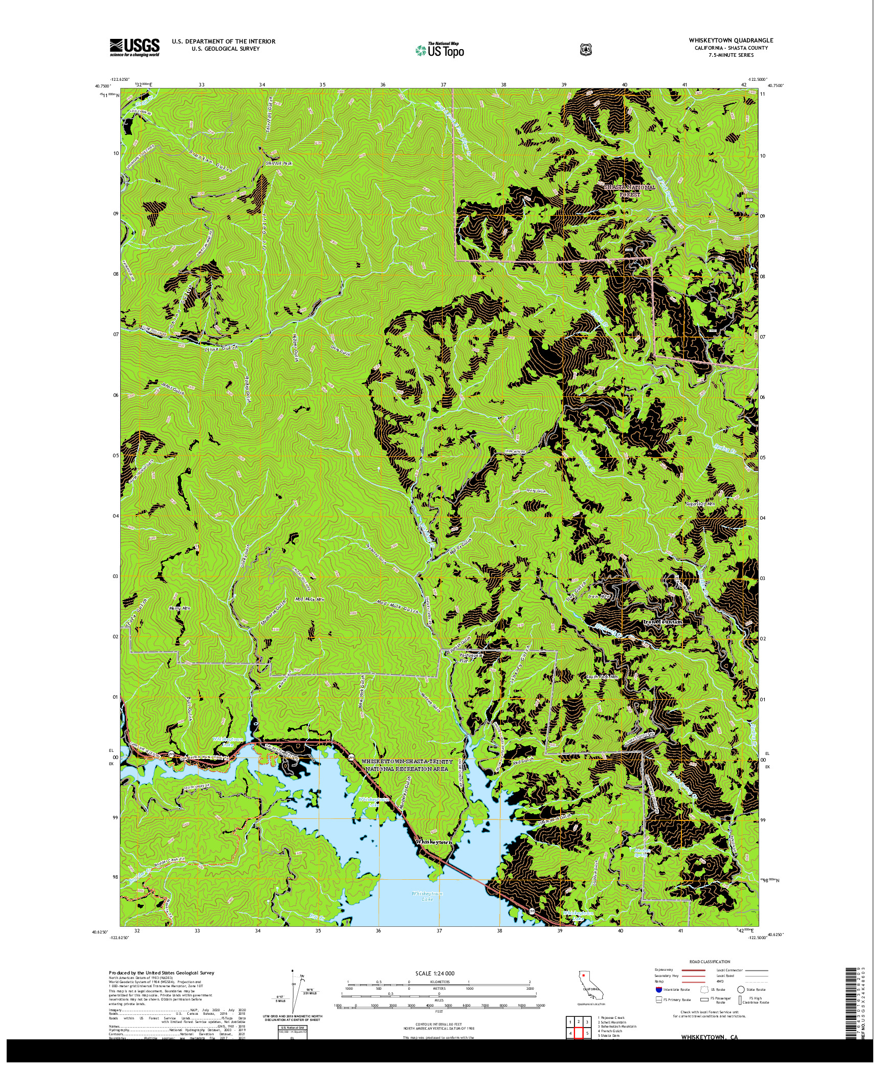 US TOPO 7.5-MINUTE MAP FOR WHISKEYTOWN, CA