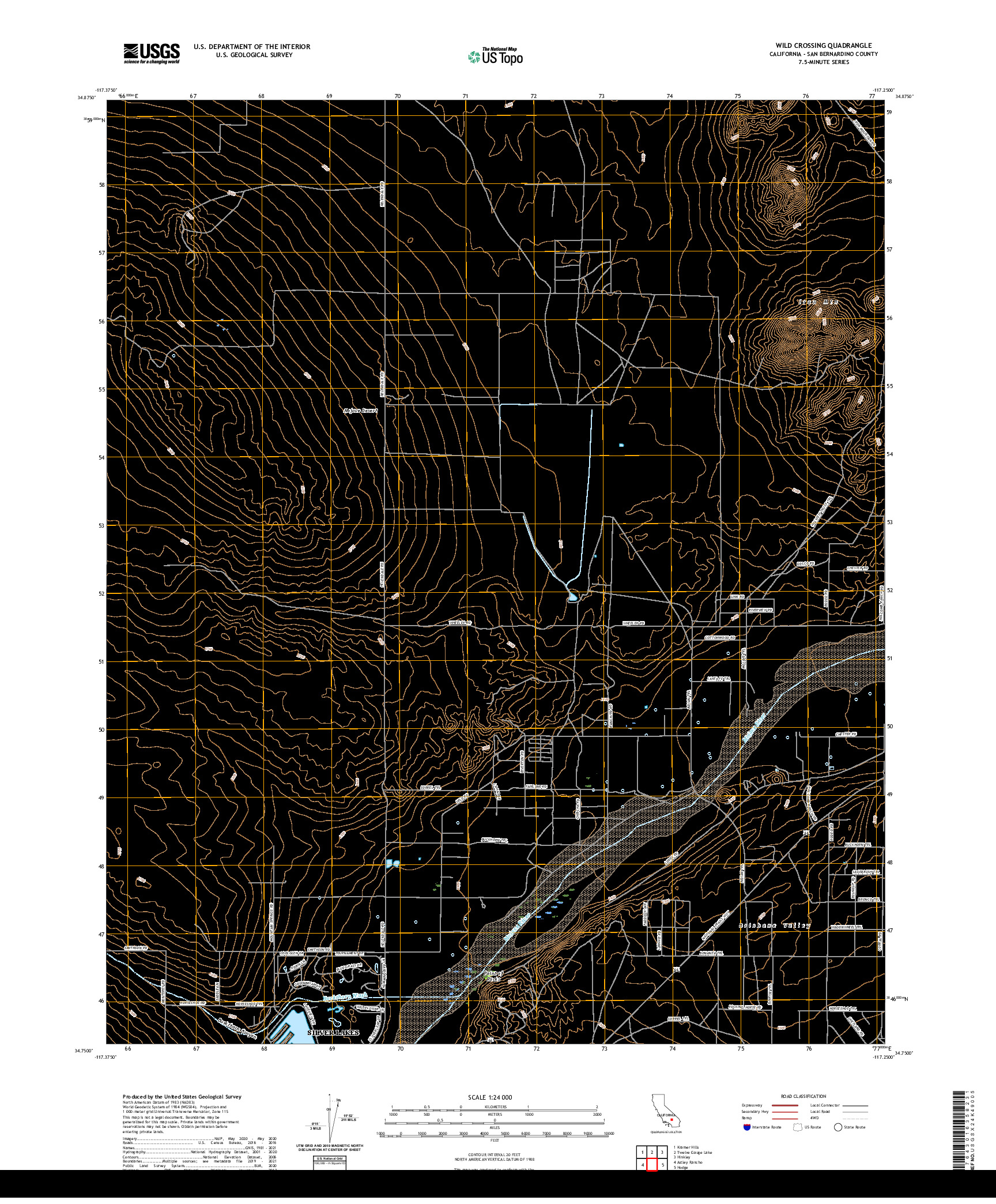 US TOPO 7.5-MINUTE MAP FOR WILD CROSSING, CA