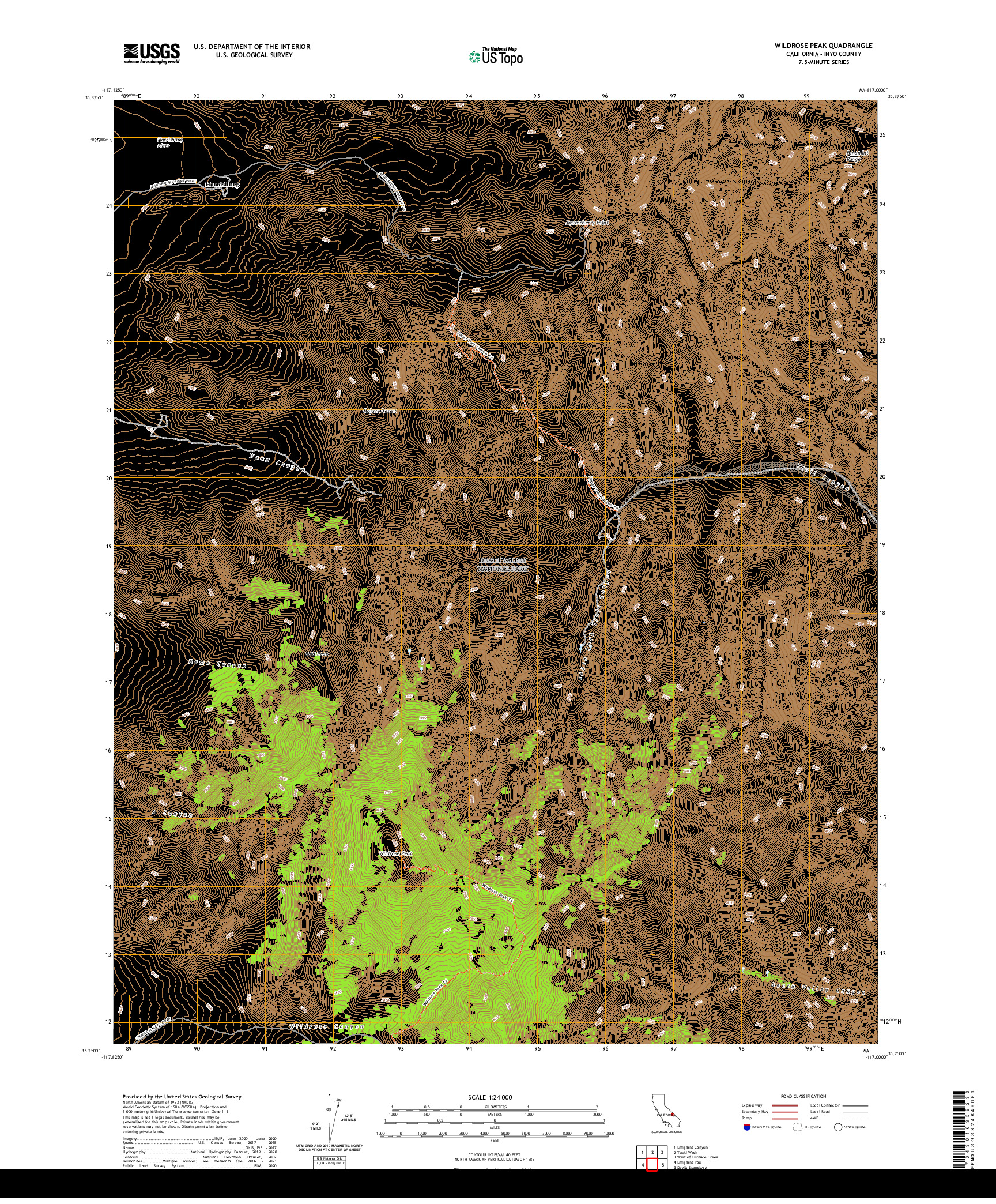 US TOPO 7.5-MINUTE MAP FOR WILDROSE PEAK, CA