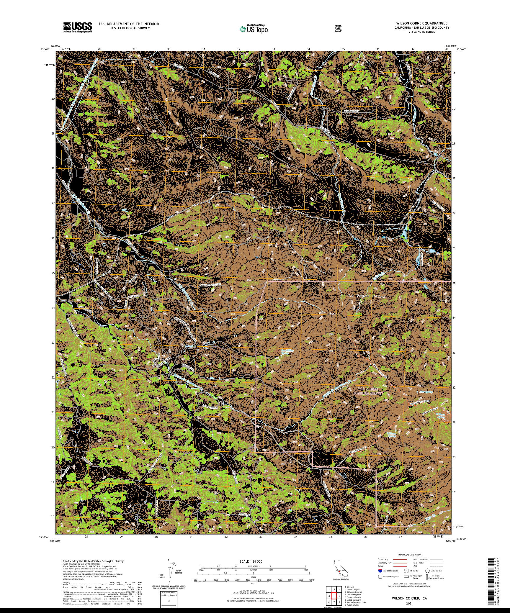 US TOPO 7.5-MINUTE MAP FOR WILSON CORNER, CA