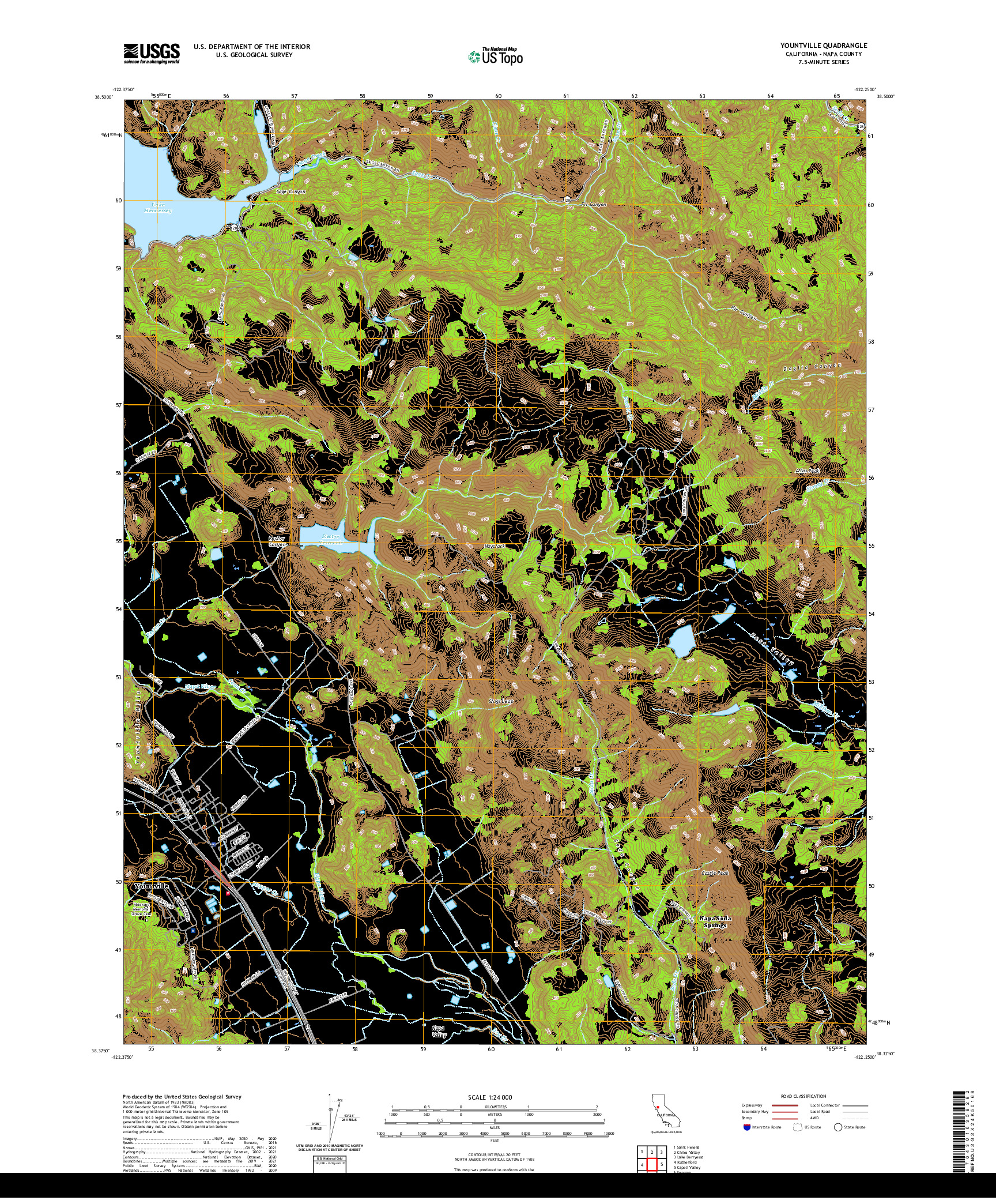 US TOPO 7.5-MINUTE MAP FOR YOUNTVILLE, CA