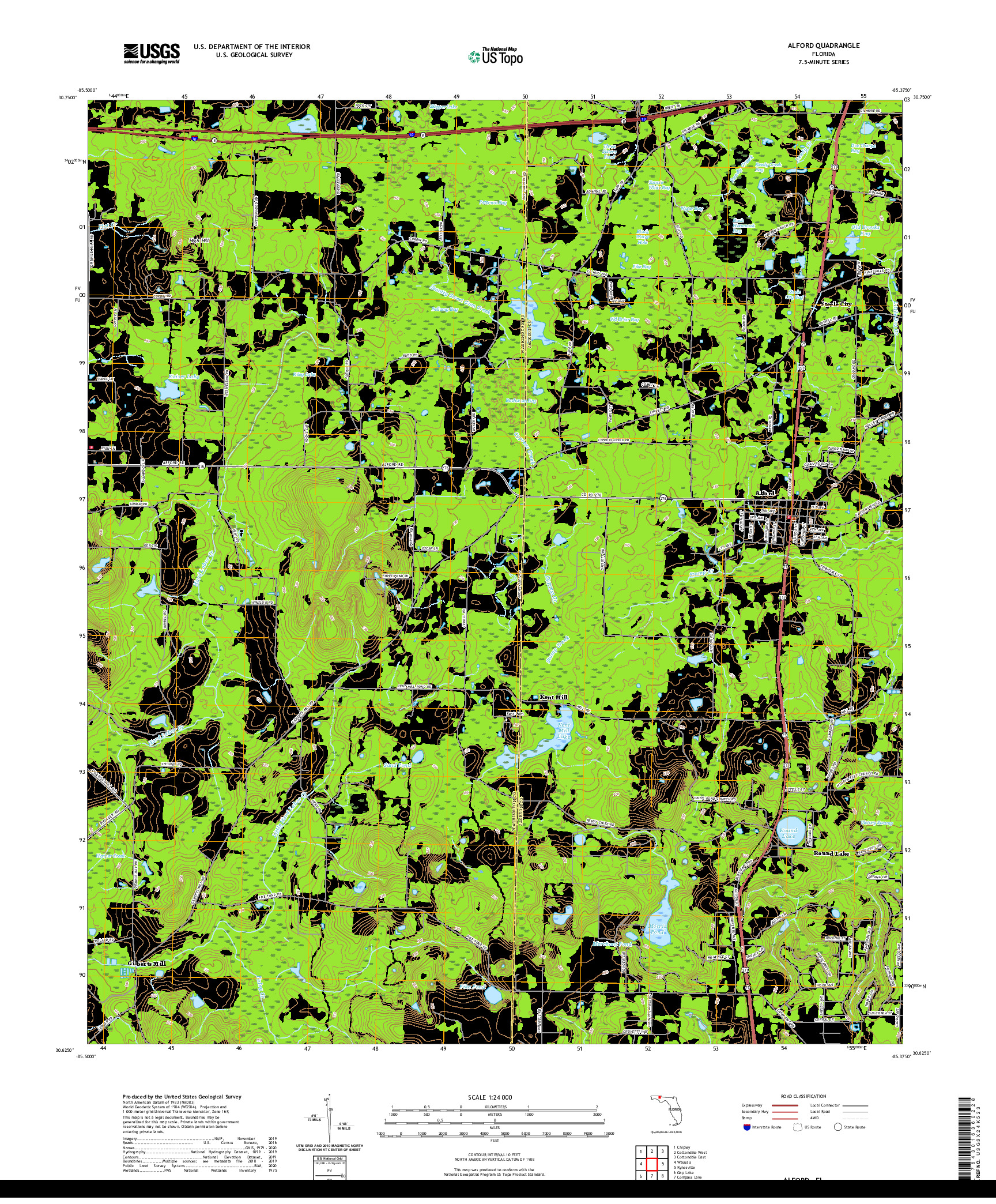 USGS US TOPO 7.5-MINUTE MAP FOR ALFORD, FL 2021