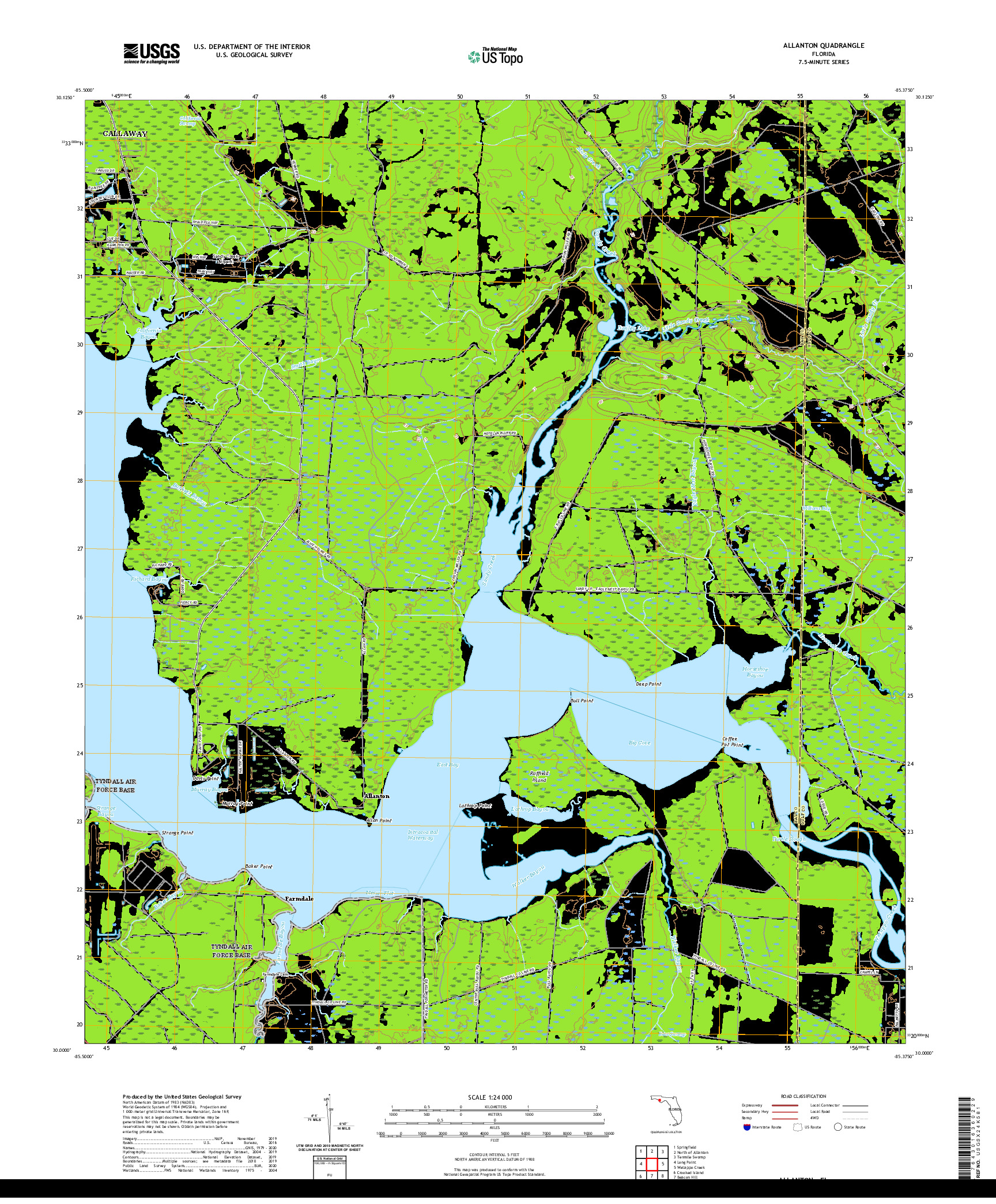 USGS US TOPO 7.5-MINUTE MAP FOR ALLANTON, FL 2021