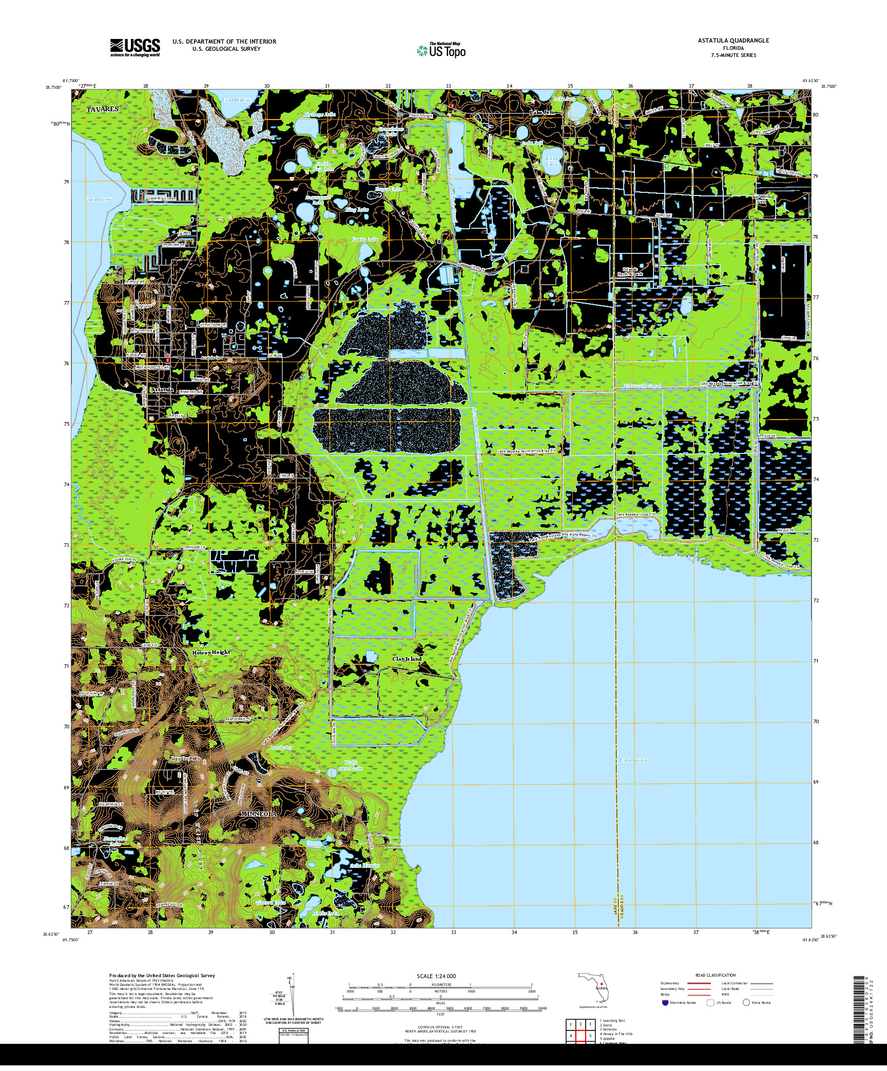 USGS US TOPO 7.5-MINUTE MAP FOR ASTATULA, FL 2021