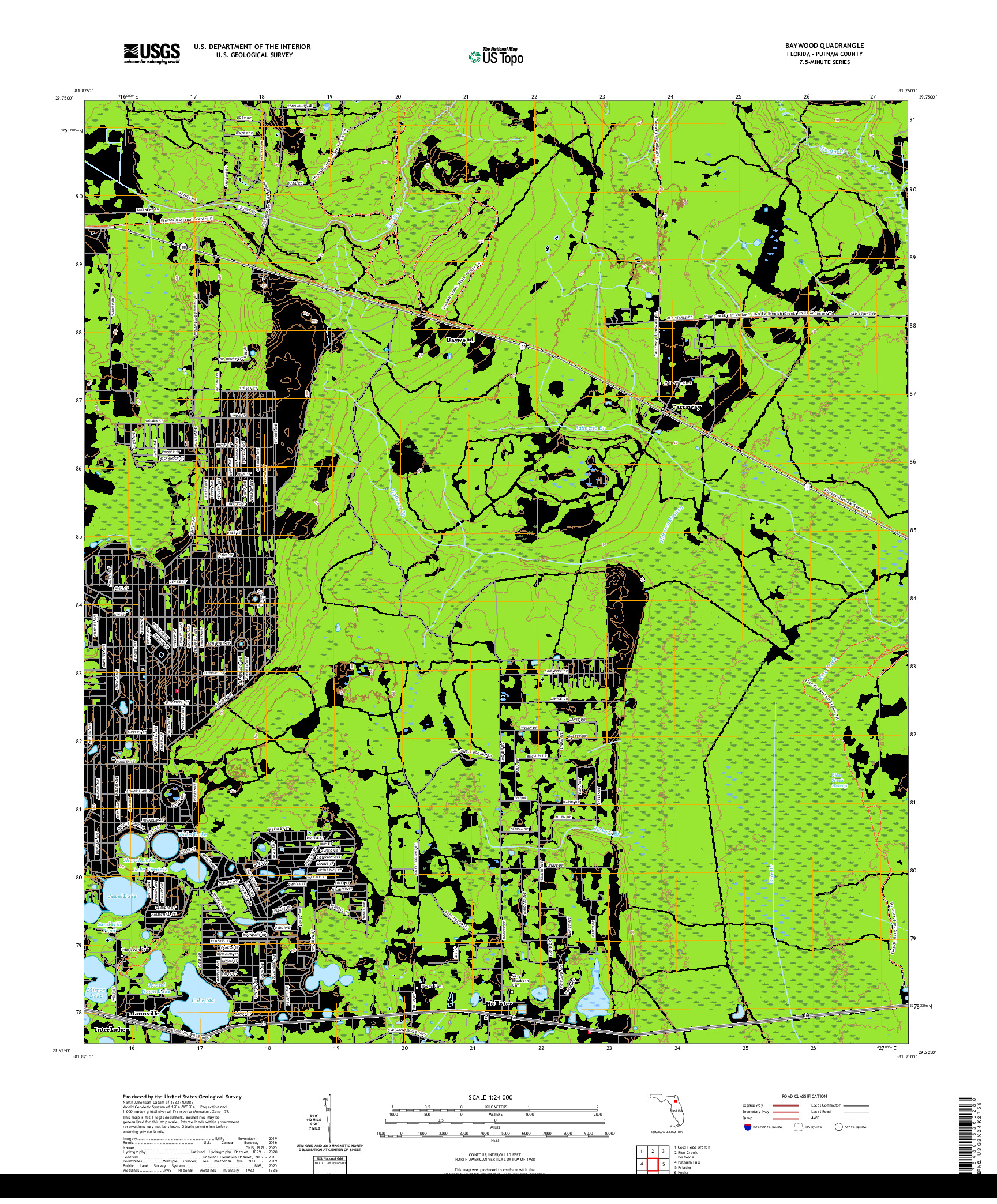 USGS US TOPO 7.5-MINUTE MAP FOR BAYWOOD, FL 2021