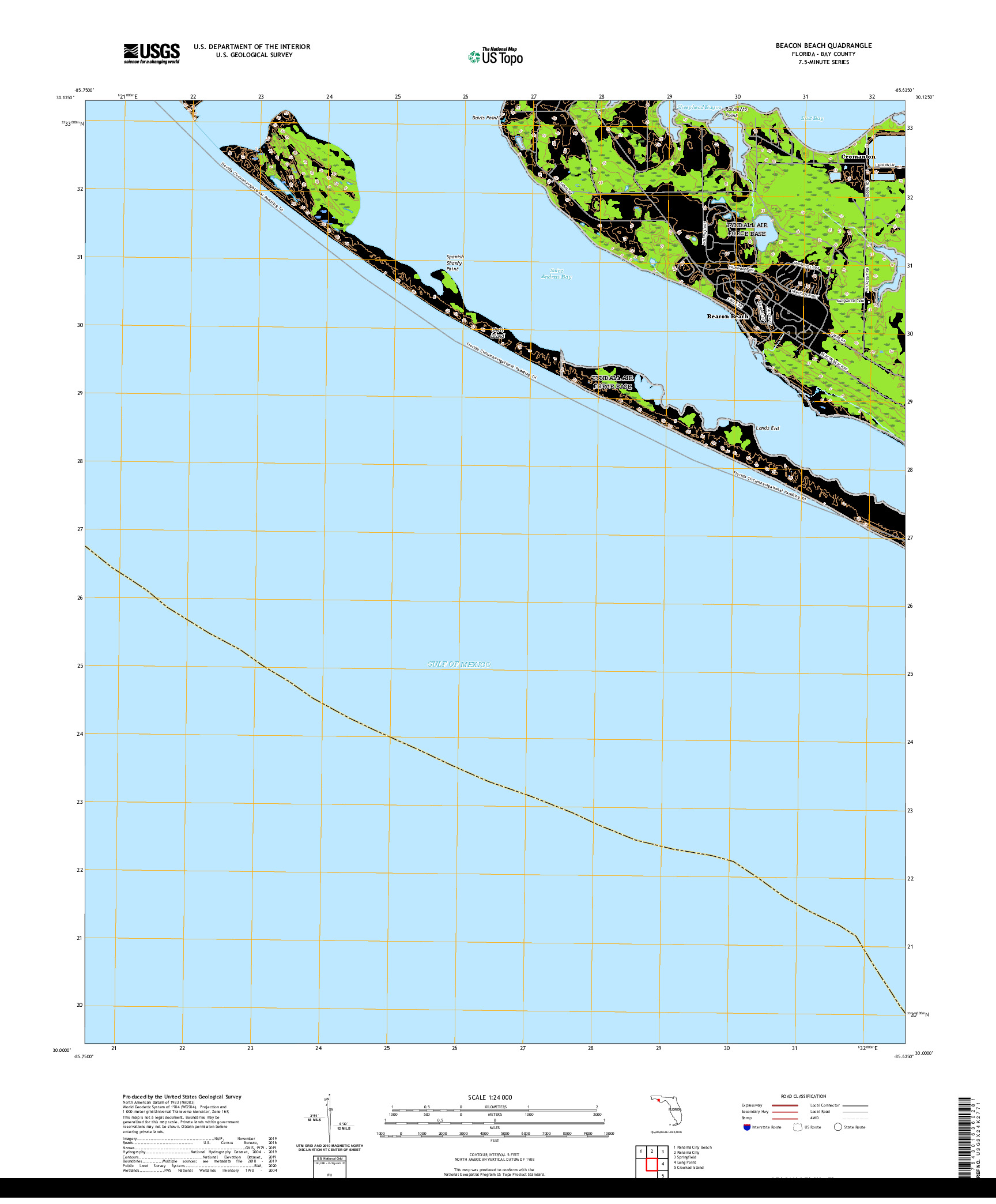 USGS US TOPO 7.5-MINUTE MAP FOR BEACON BEACH, FL 2021