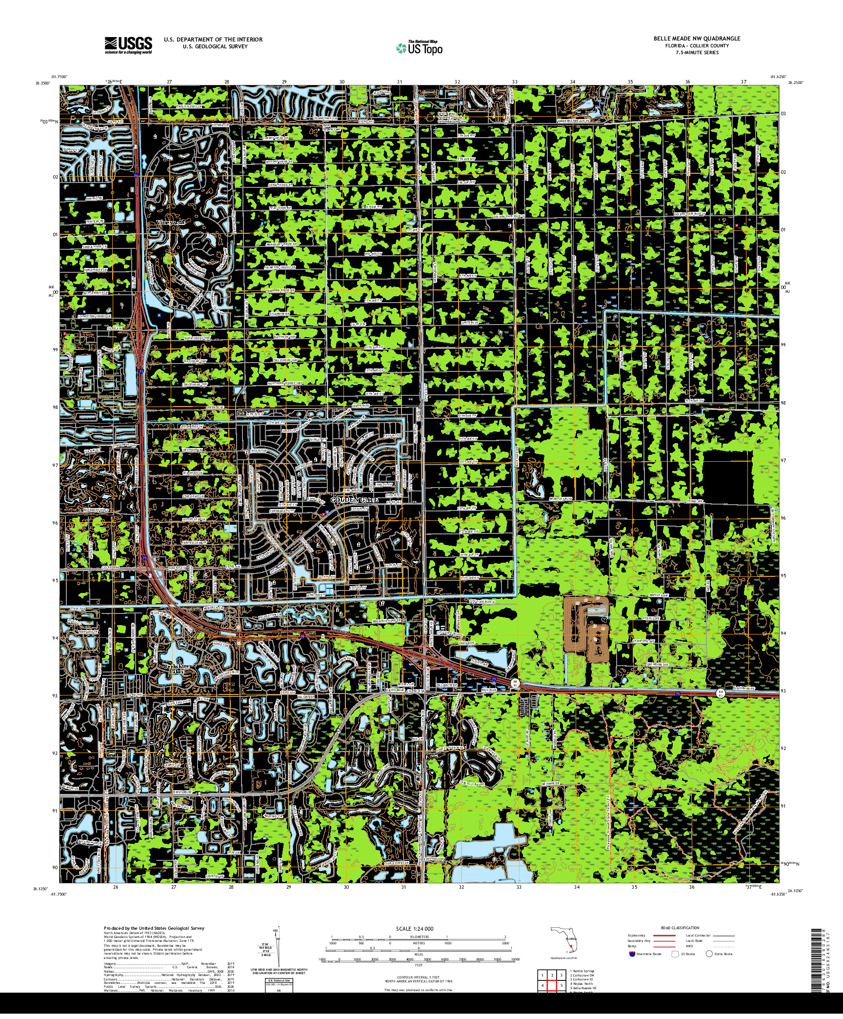 USGS US TOPO 7.5-MINUTE MAP FOR BELLE MEADE NW, FL 2021