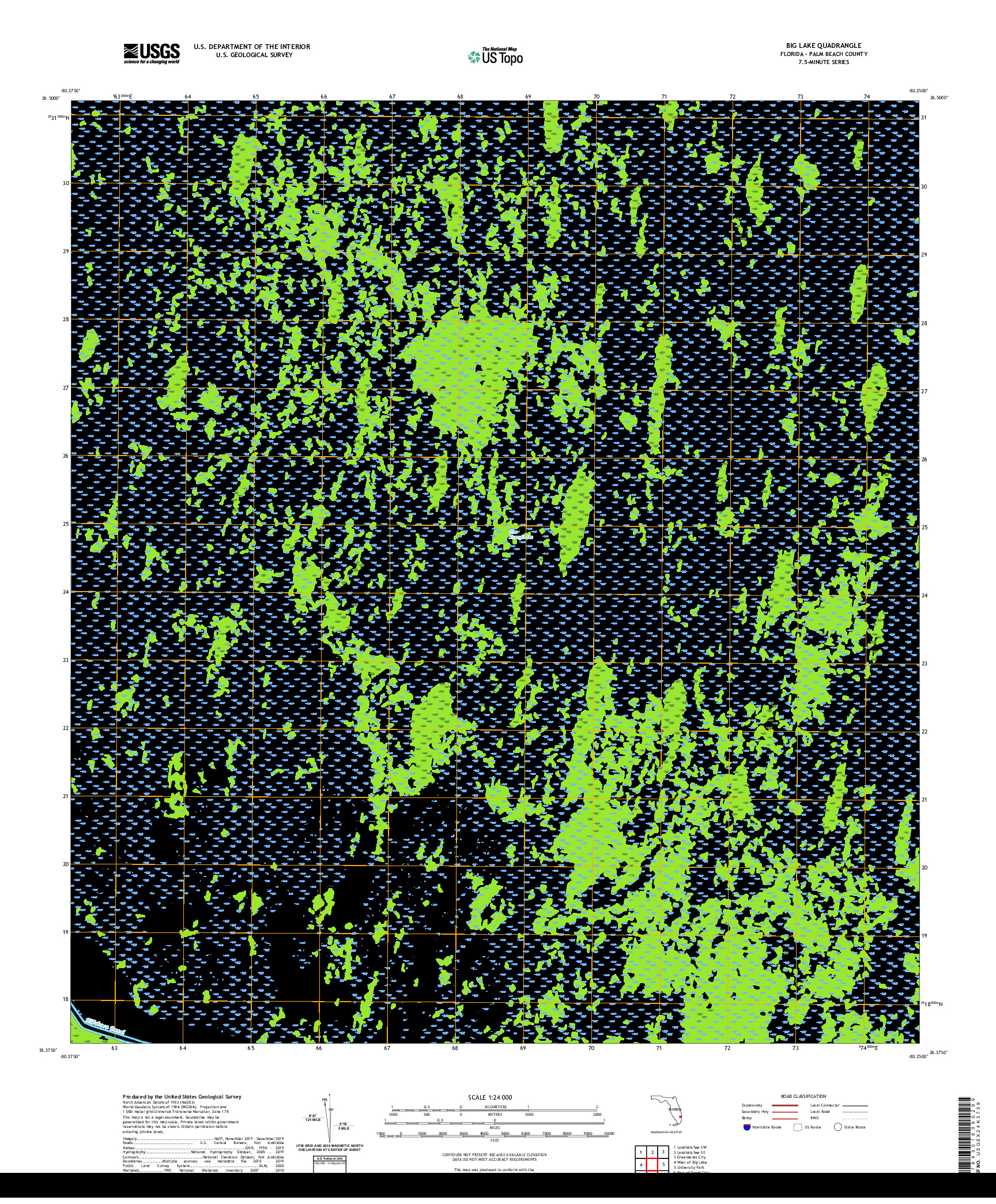 USGS US TOPO 7.5-MINUTE MAP FOR BIG LAKE, FL 2021