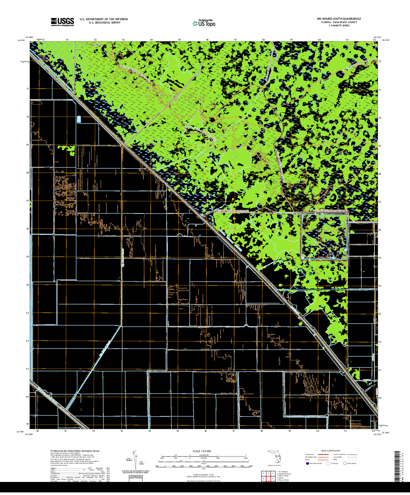 USGS US TOPO 7.5-MINUTE MAP FOR BIG MOUND SOUTH, FL 2021