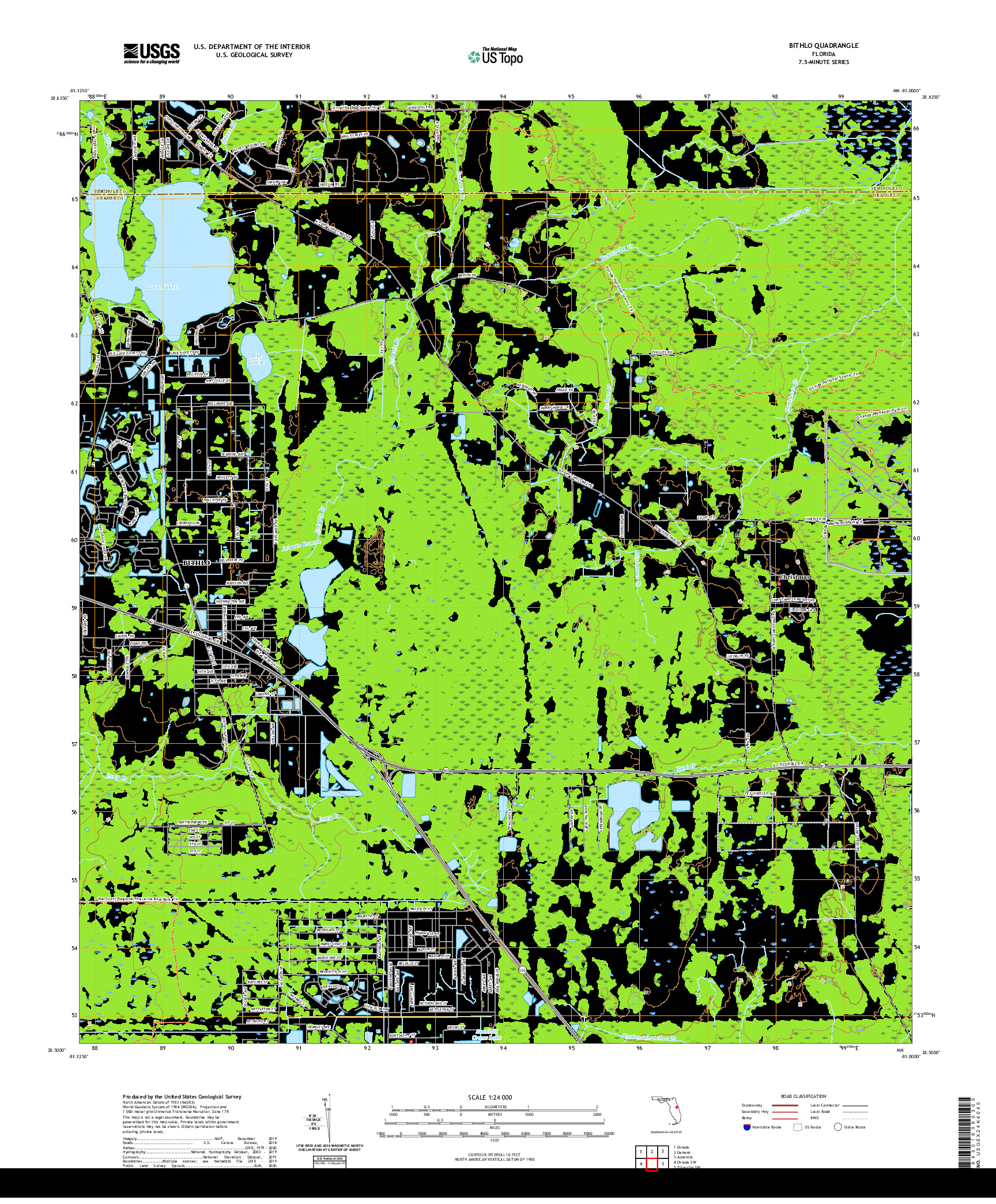 USGS US TOPO 7.5-MINUTE MAP FOR BITHLO, FL 2021