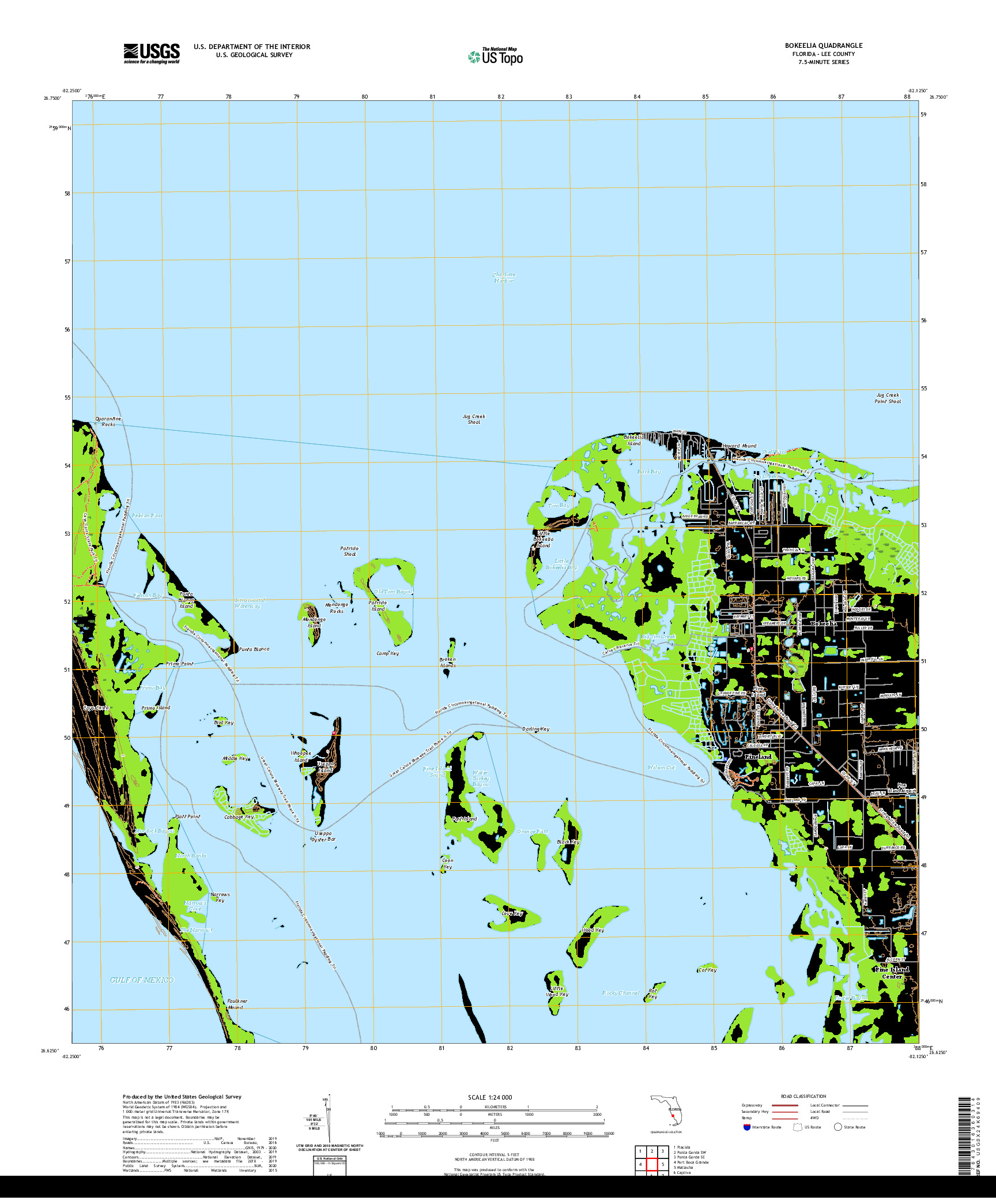 USGS US TOPO 7.5-MINUTE MAP FOR BOKEELIA, FL 2021