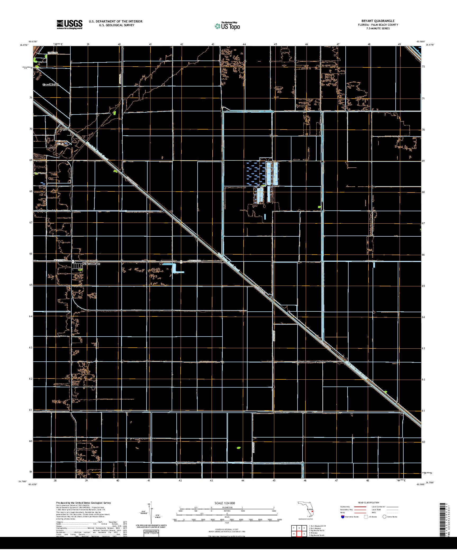 USGS US TOPO 7.5-MINUTE MAP FOR BRYANT, FL 2021