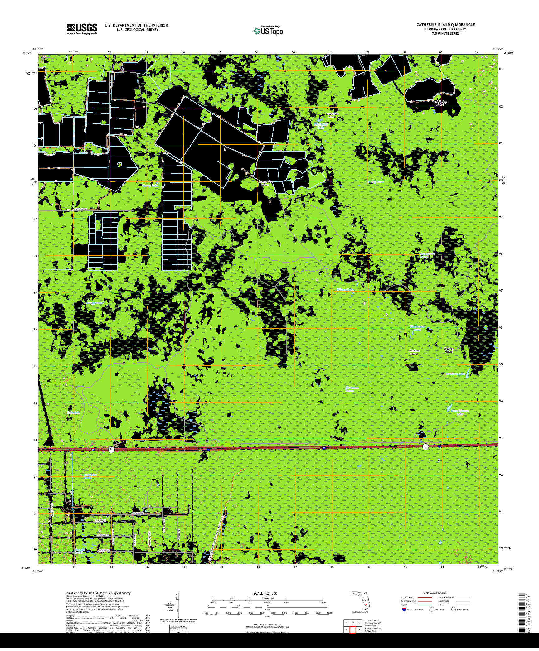 USGS US TOPO 7.5-MINUTE MAP FOR CATHERINE ISLAND, FL 2021