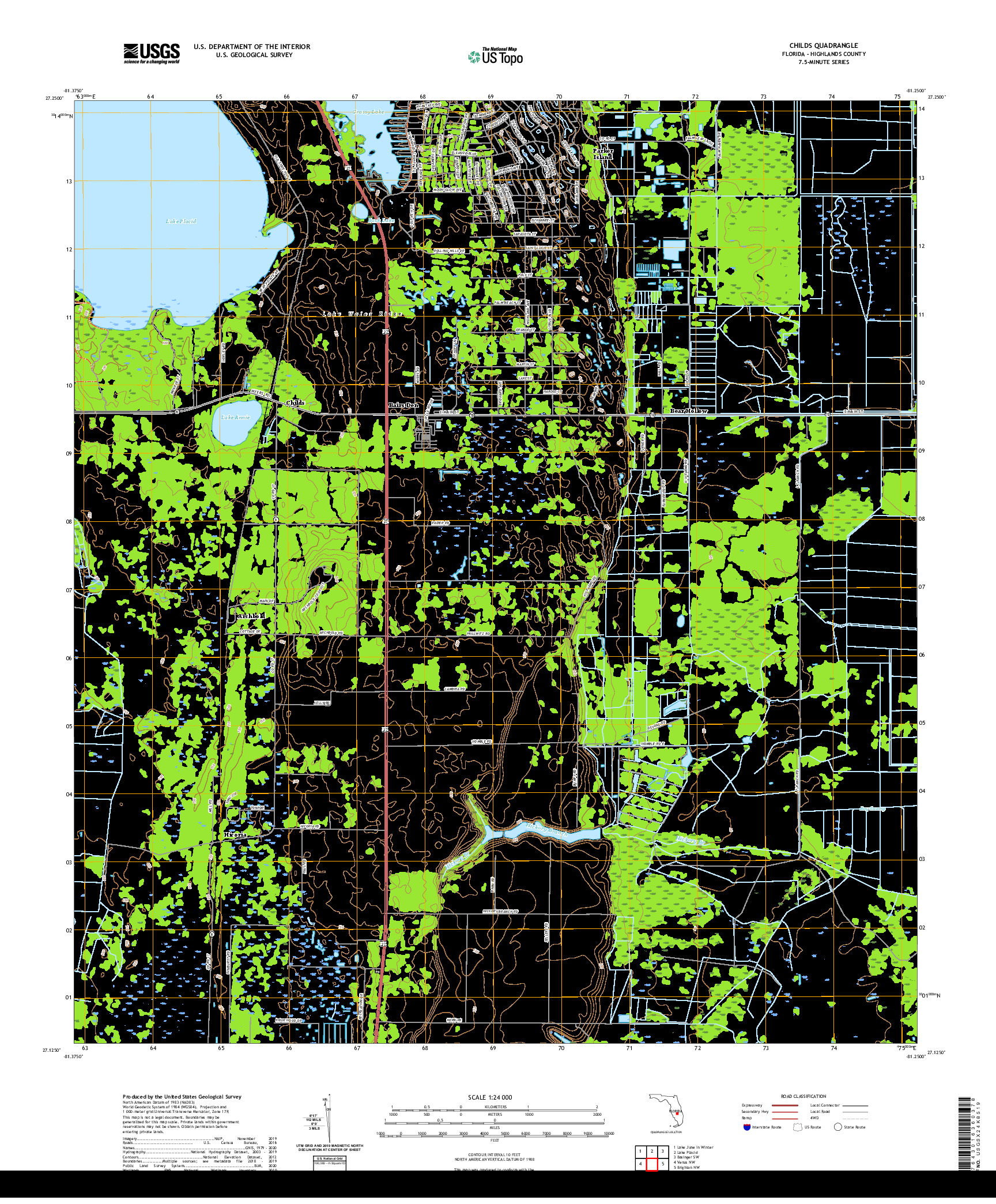 USGS US TOPO 7.5-MINUTE MAP FOR CHILDS, FL 2021