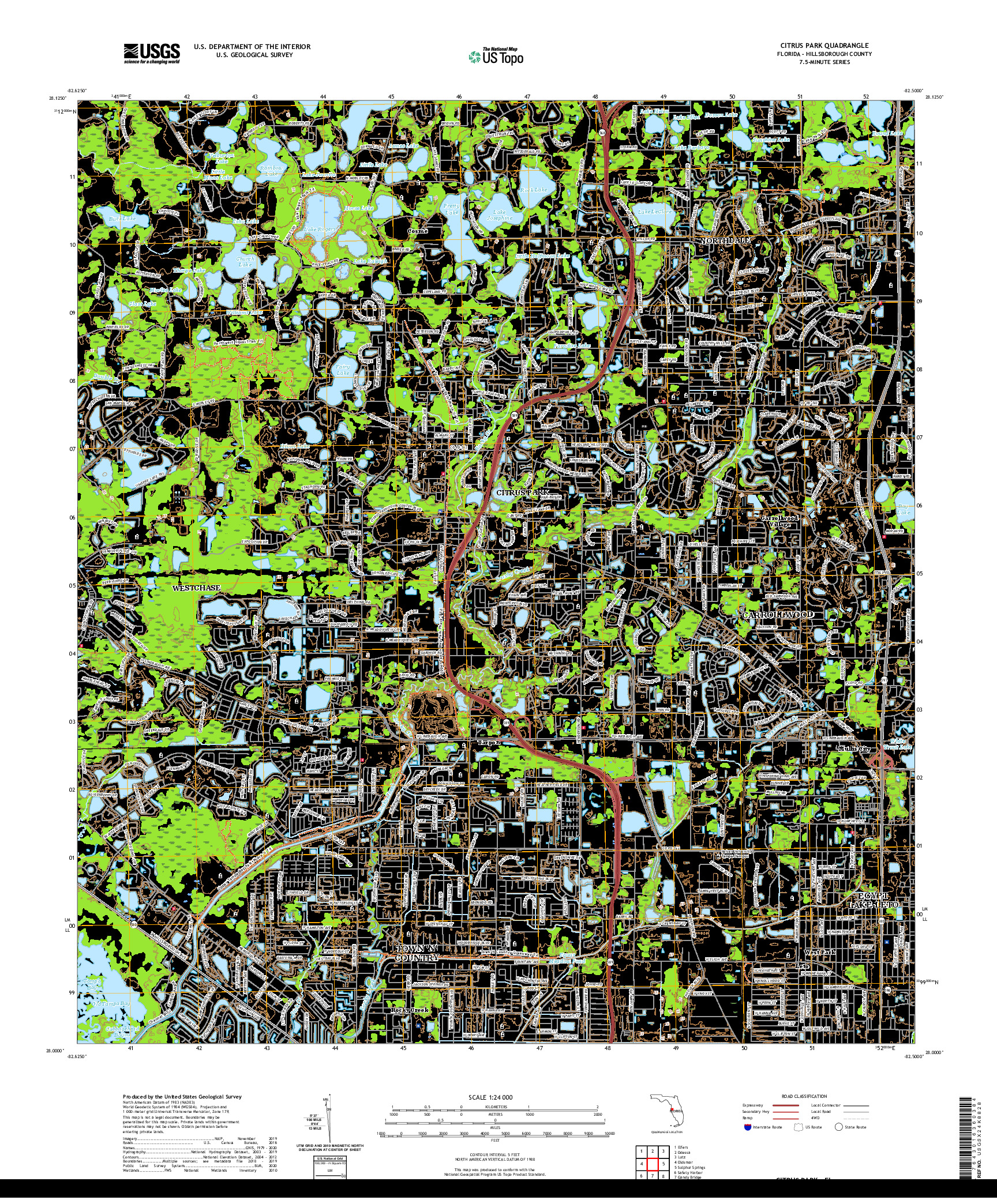 USGS US TOPO 7.5-MINUTE MAP FOR CITRUS PARK, FL 2021