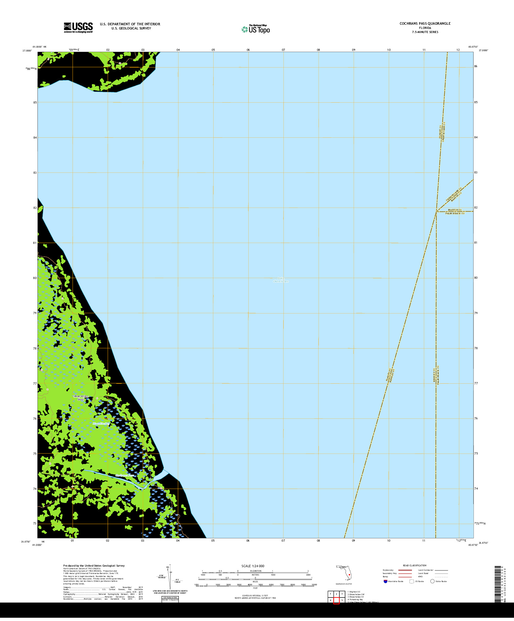 USGS US TOPO 7.5-MINUTE MAP FOR COCHRANS PASS, FL 2021