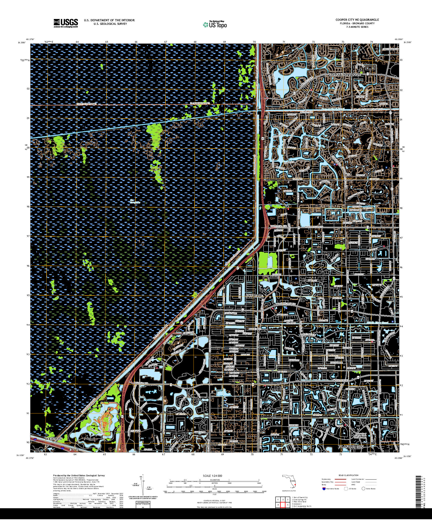 USGS US TOPO 7.5-MINUTE MAP FOR COOPER CITY NE, FL 2021