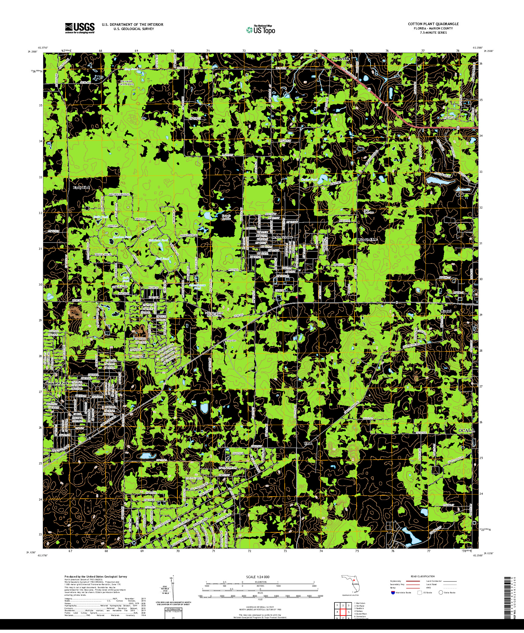 USGS US TOPO 7.5-MINUTE MAP FOR COTTON PLANT, FL 2021