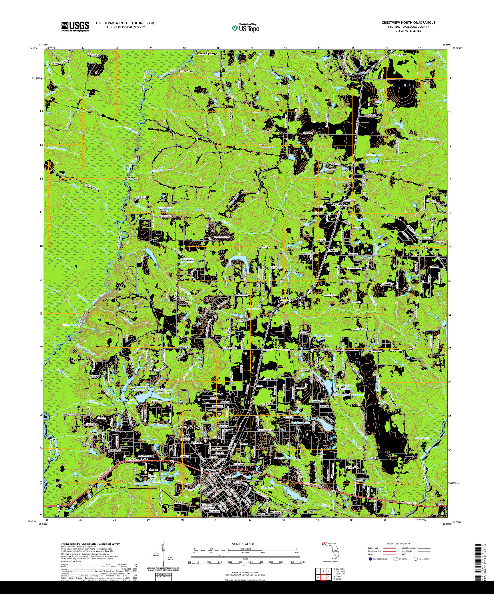 USGS US TOPO 7.5-MINUTE MAP FOR CRESTVIEW NORTH, FL 2021