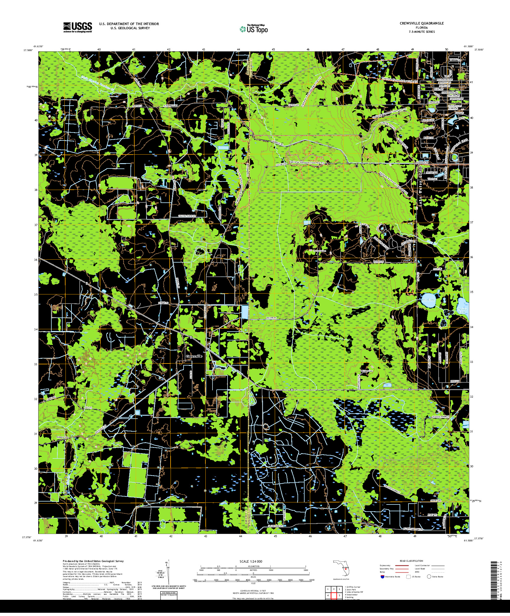 USGS US TOPO 7.5-MINUTE MAP FOR CREWSVILLE, FL 2021