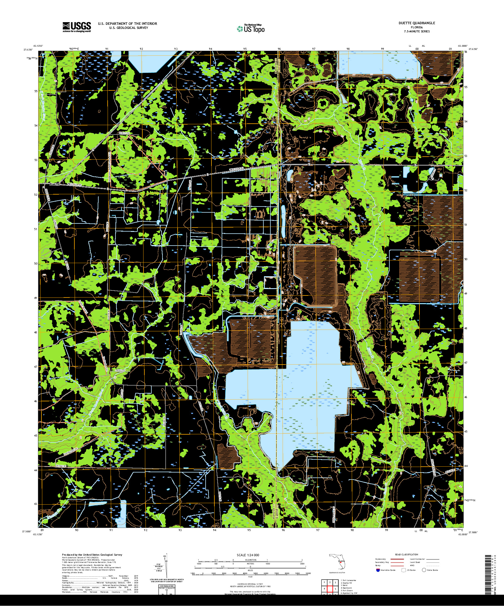 USGS US TOPO 7.5-MINUTE MAP FOR DUETTE, FL 2021