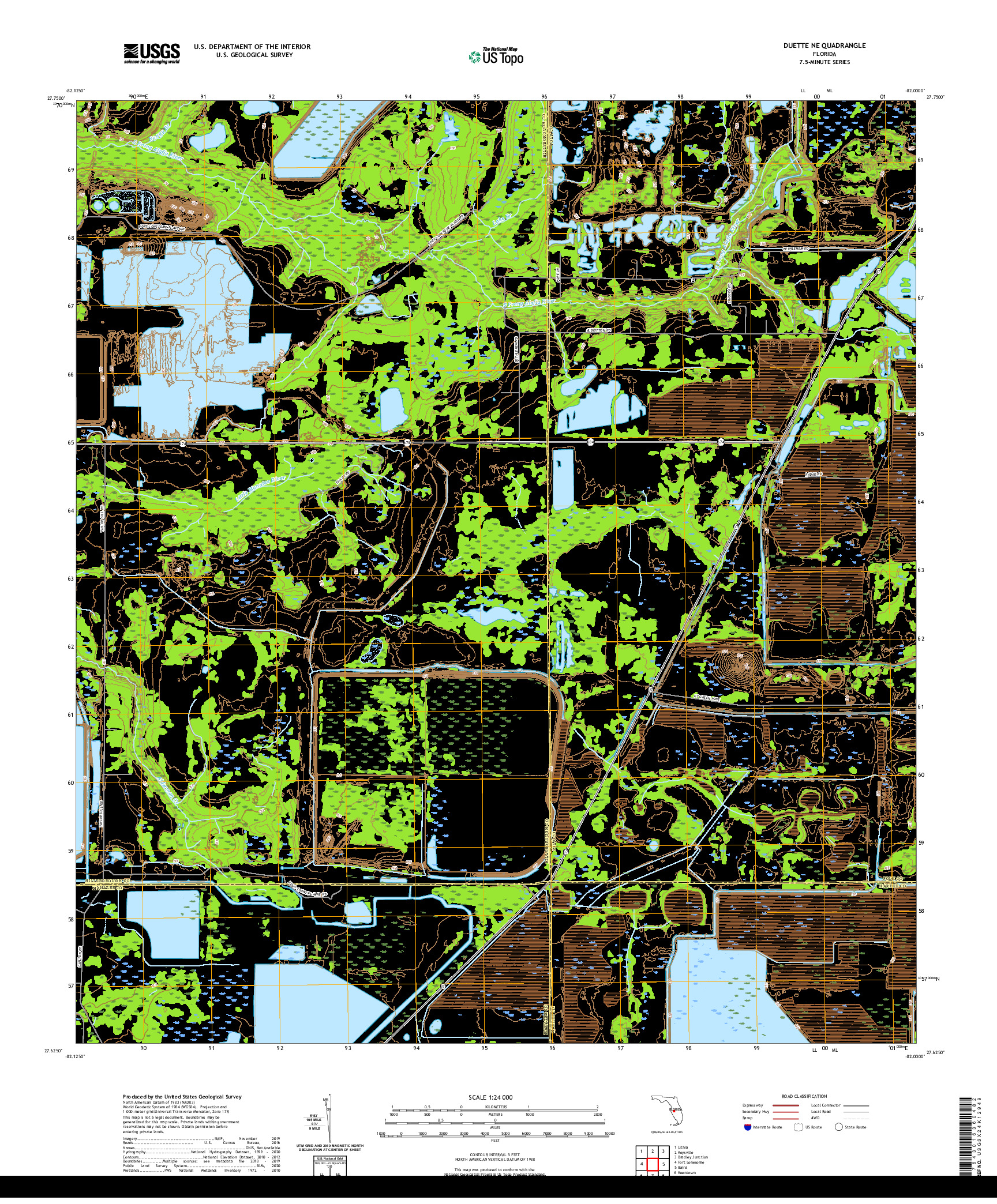 USGS US TOPO 7.5-MINUTE MAP FOR DUETTE NE, FL 2021