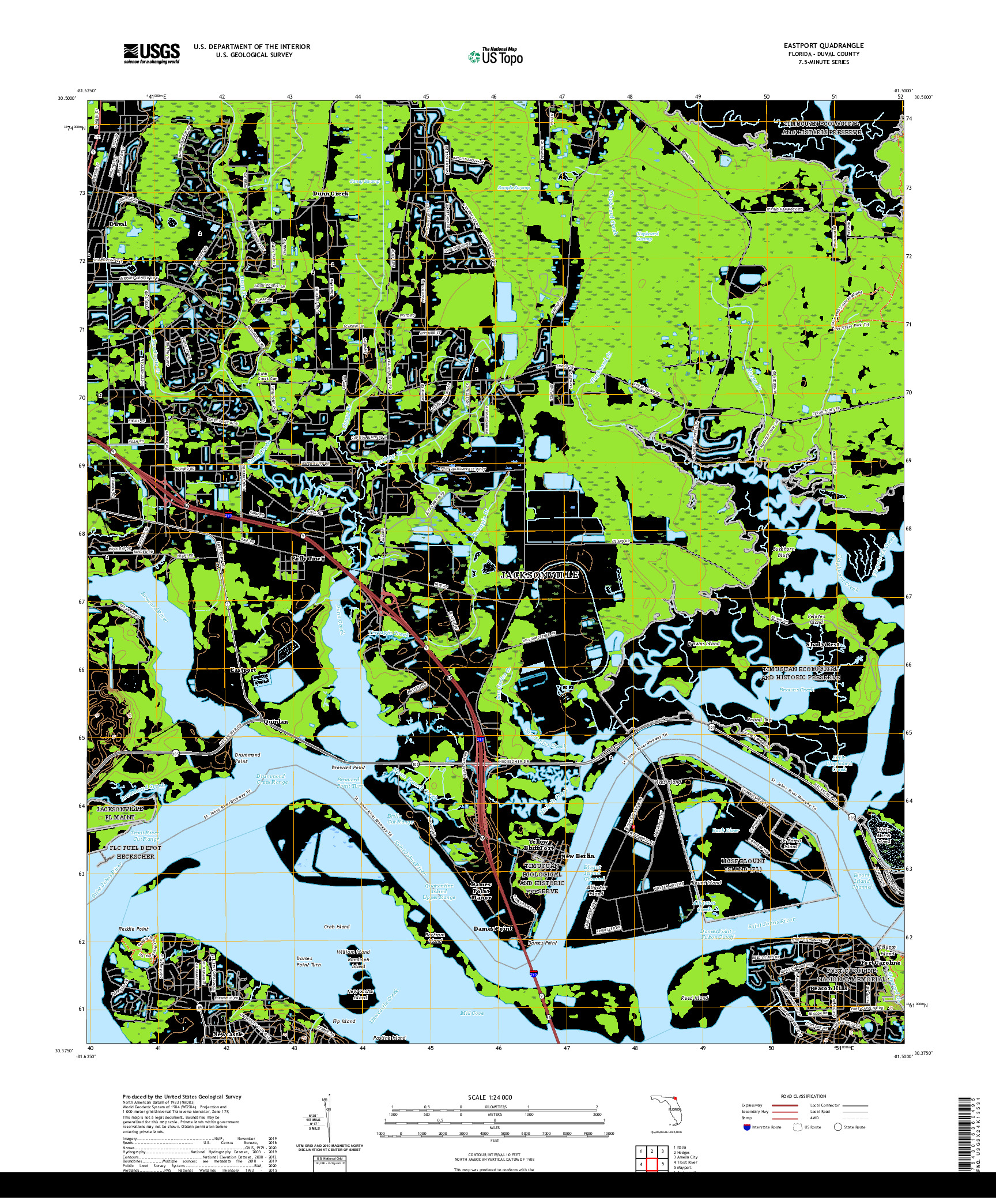 USGS US TOPO 7.5-MINUTE MAP FOR EASTPORT, FL 2021