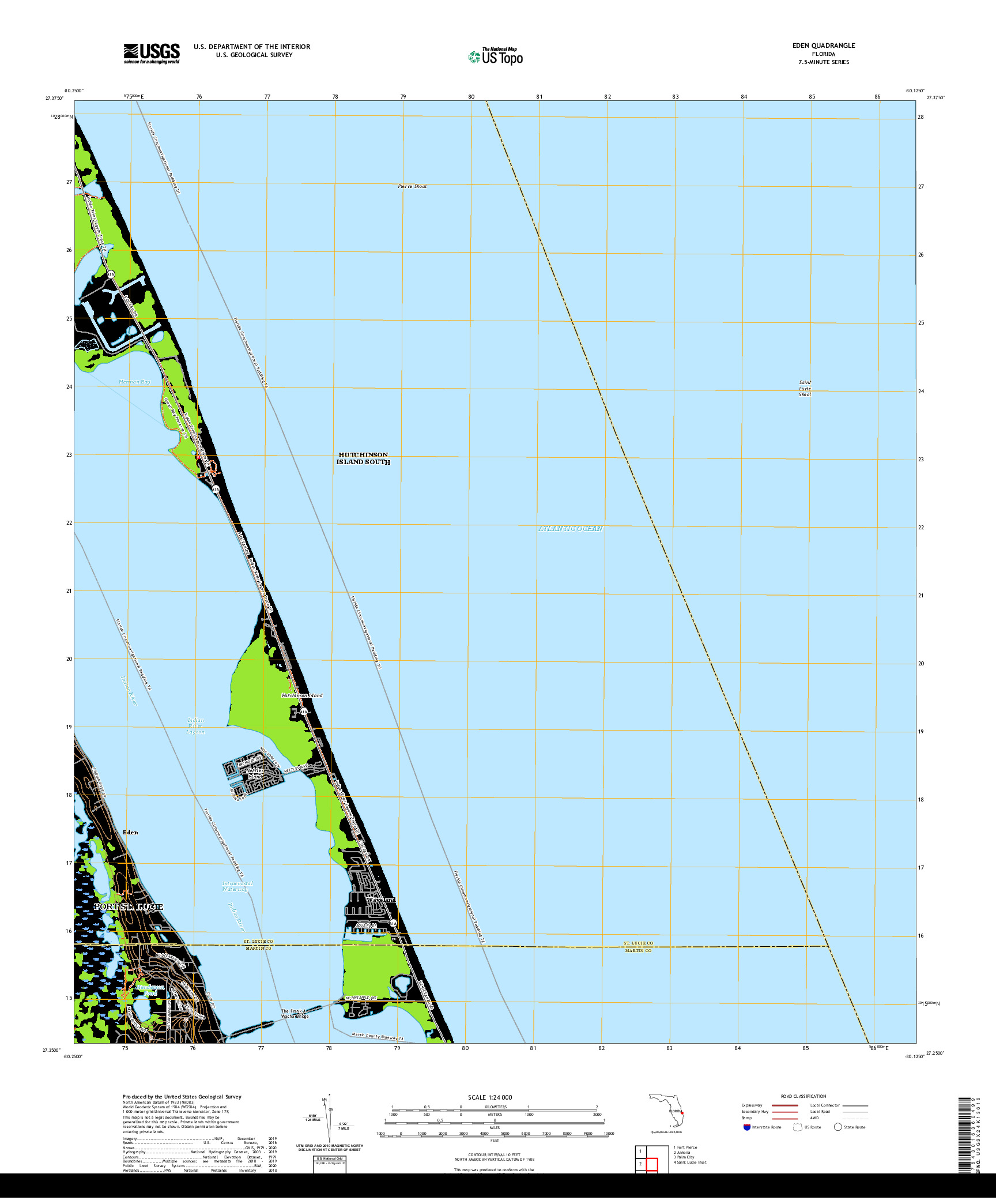 USGS US TOPO 7.5-MINUTE MAP FOR EDEN, FL 2021