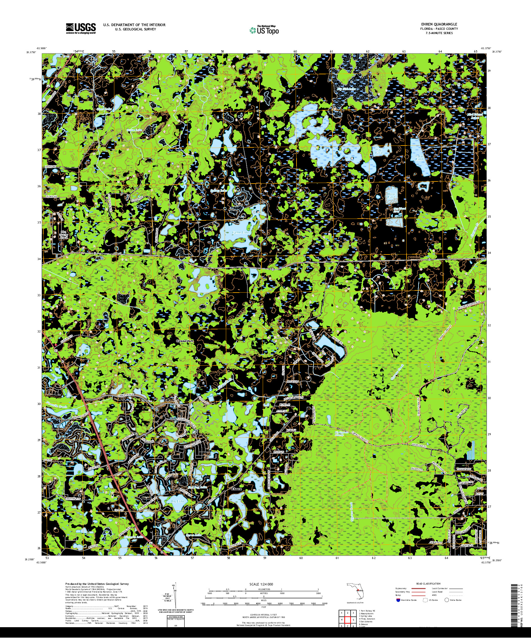 USGS US TOPO 7.5-MINUTE MAP FOR EHREN, FL 2021