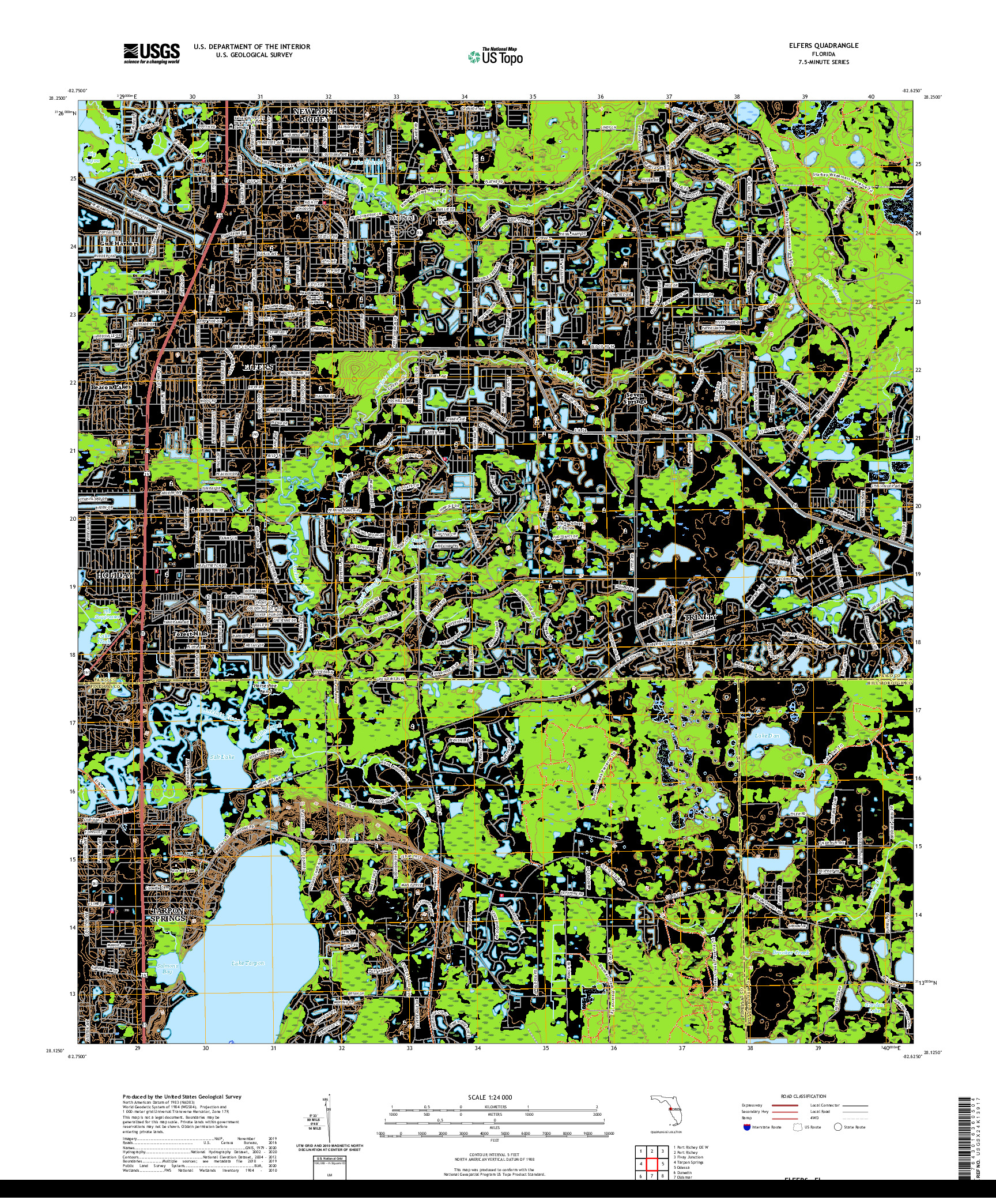 USGS US TOPO 7.5-MINUTE MAP FOR ELFERS, FL 2021