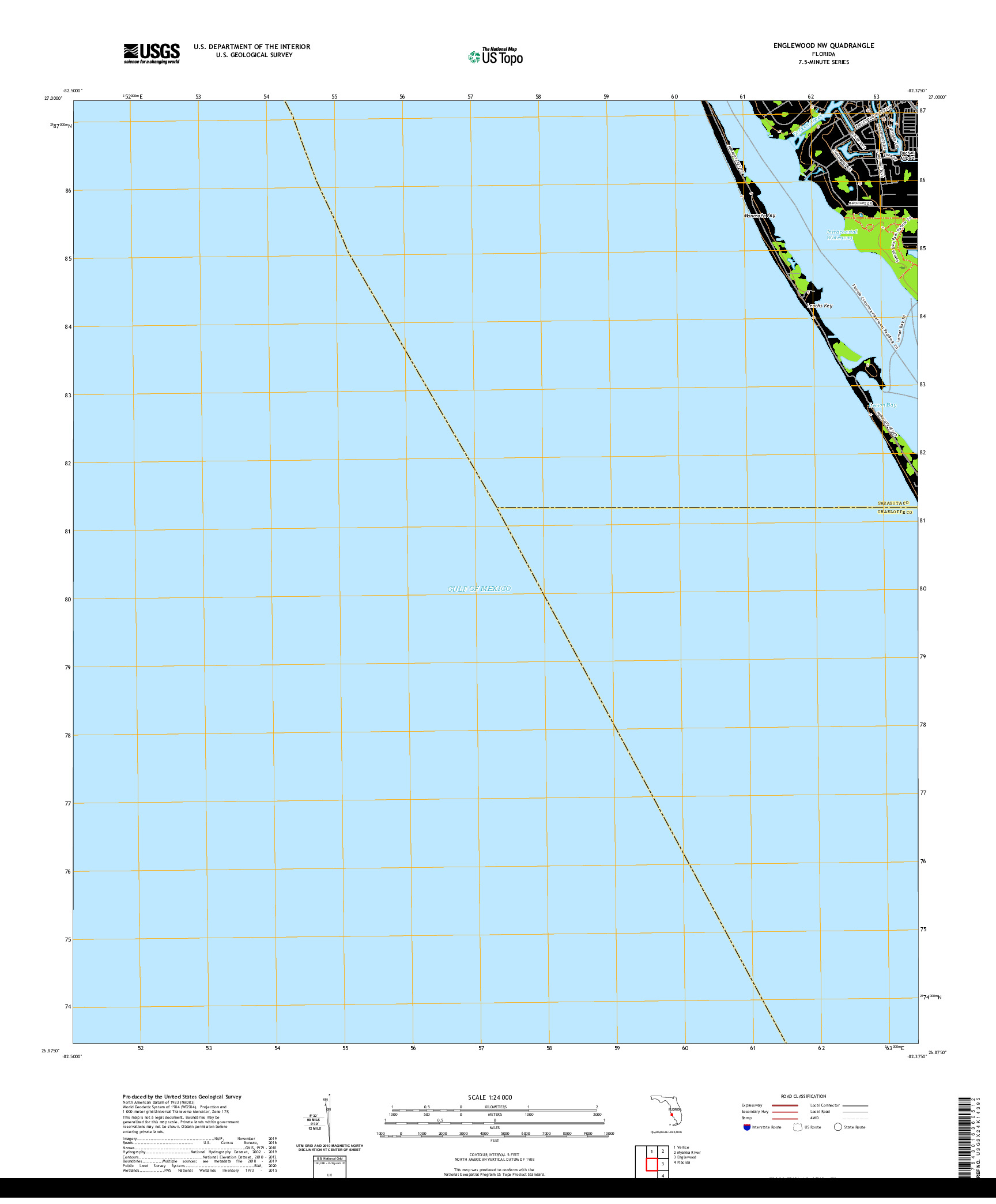 USGS US TOPO 7.5-MINUTE MAP FOR ENGLEWOOD NW, FL 2021