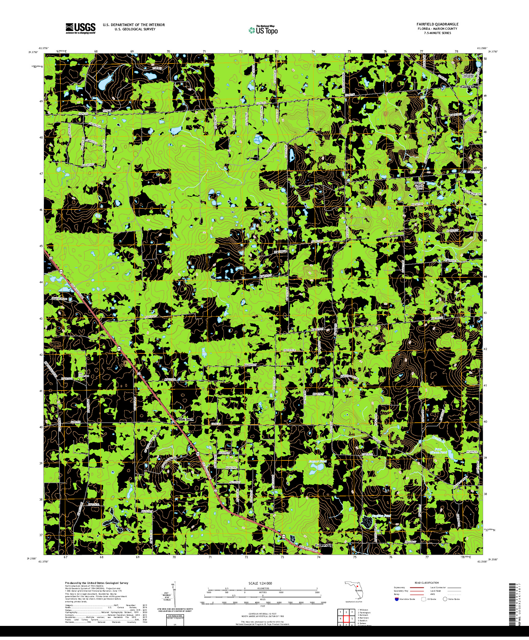 USGS US TOPO 7.5-MINUTE MAP FOR FAIRFIELD, FL 2021