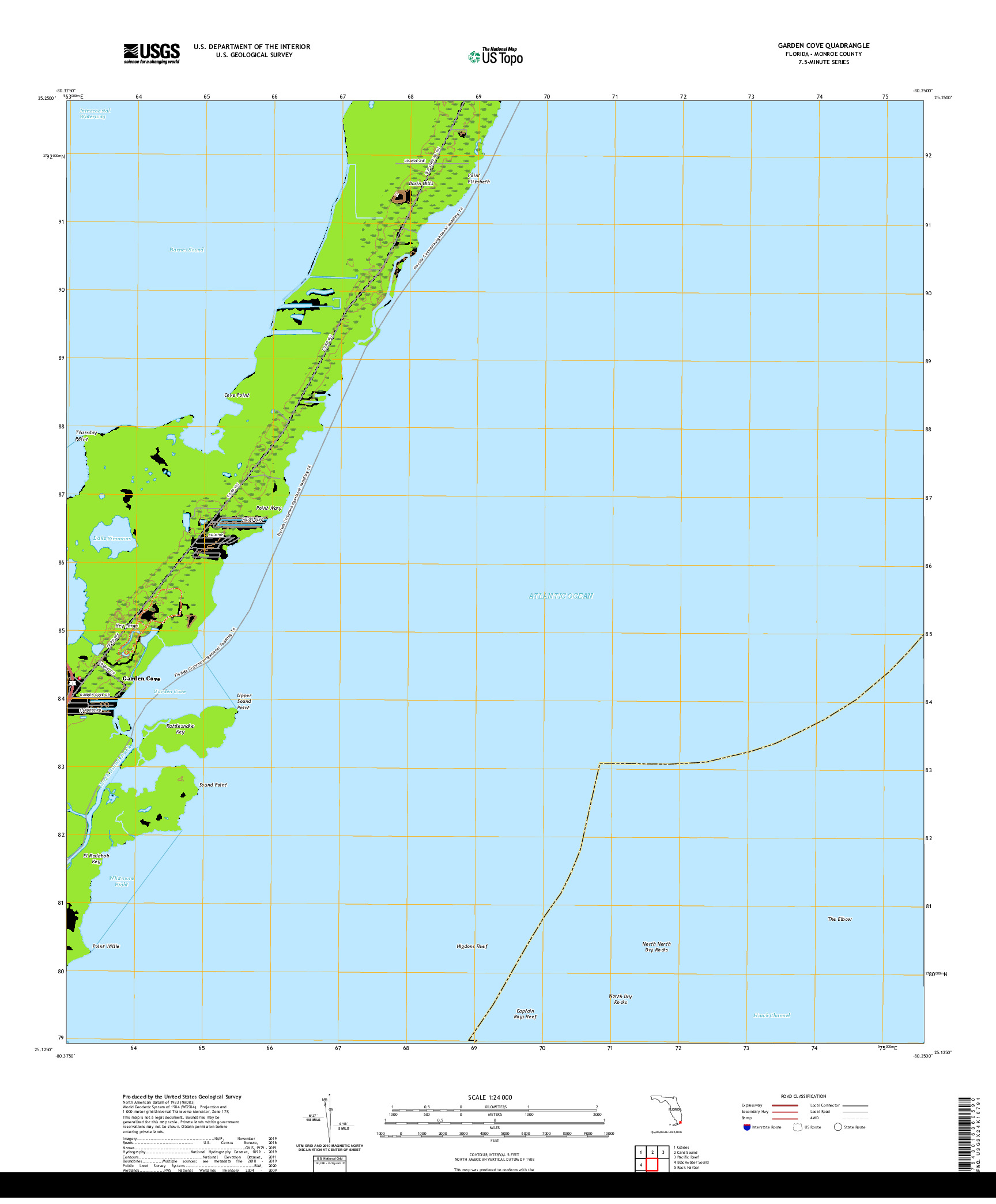 USGS US TOPO 7.5-MINUTE MAP FOR GARDEN COVE, FL 2021