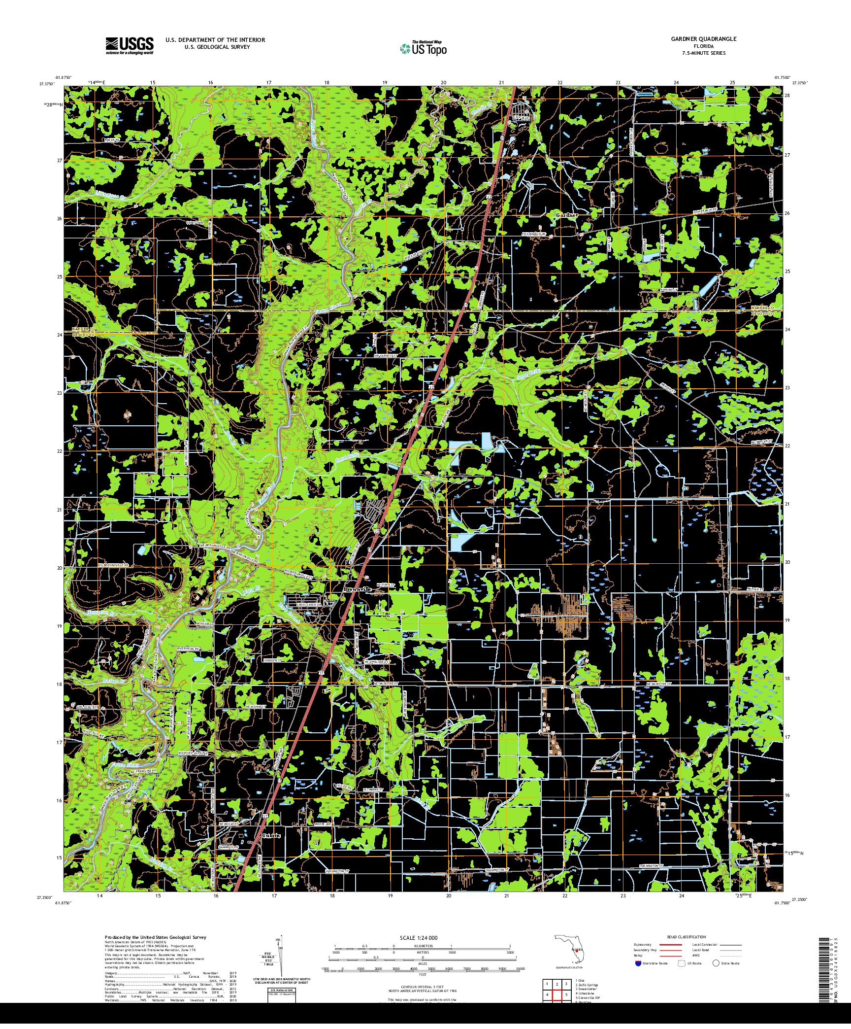 USGS US TOPO 7.5-MINUTE MAP FOR GARDNER, FL 2021