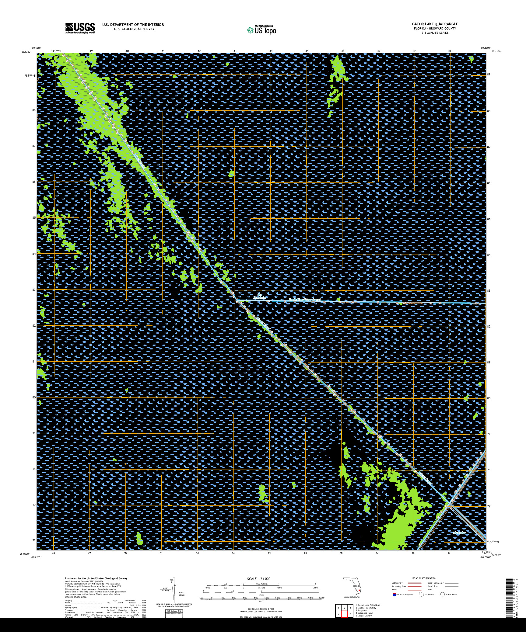 USGS US TOPO 7.5-MINUTE MAP FOR GATOR LAKE, FL 2021